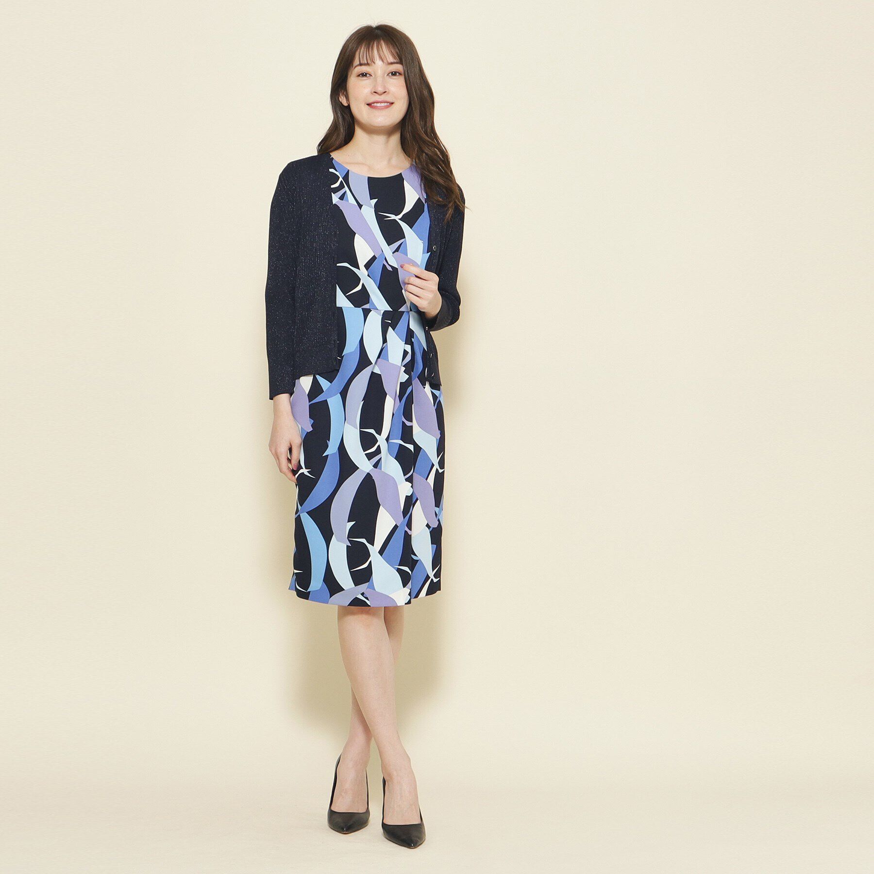 COUP DE CHANCE「【洗える／日本製／ラメ】Vネックリブカーディガン」|カーディガン|