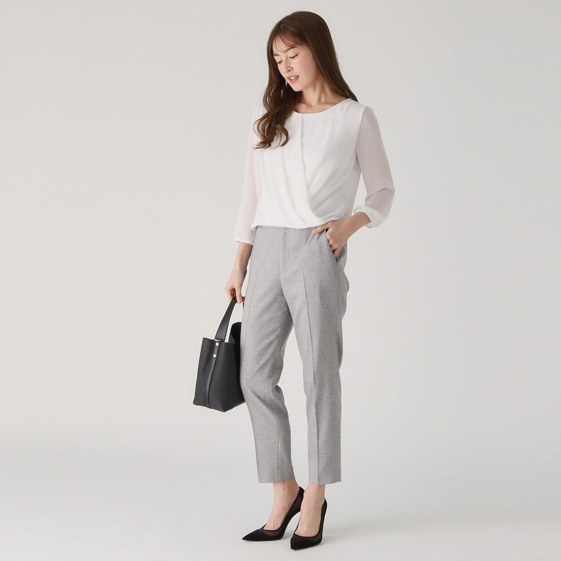 COUP DE CHANCE「【洗える／日本製／通勤】カシュクール風ブラウス」|シャツ・ブラウス|