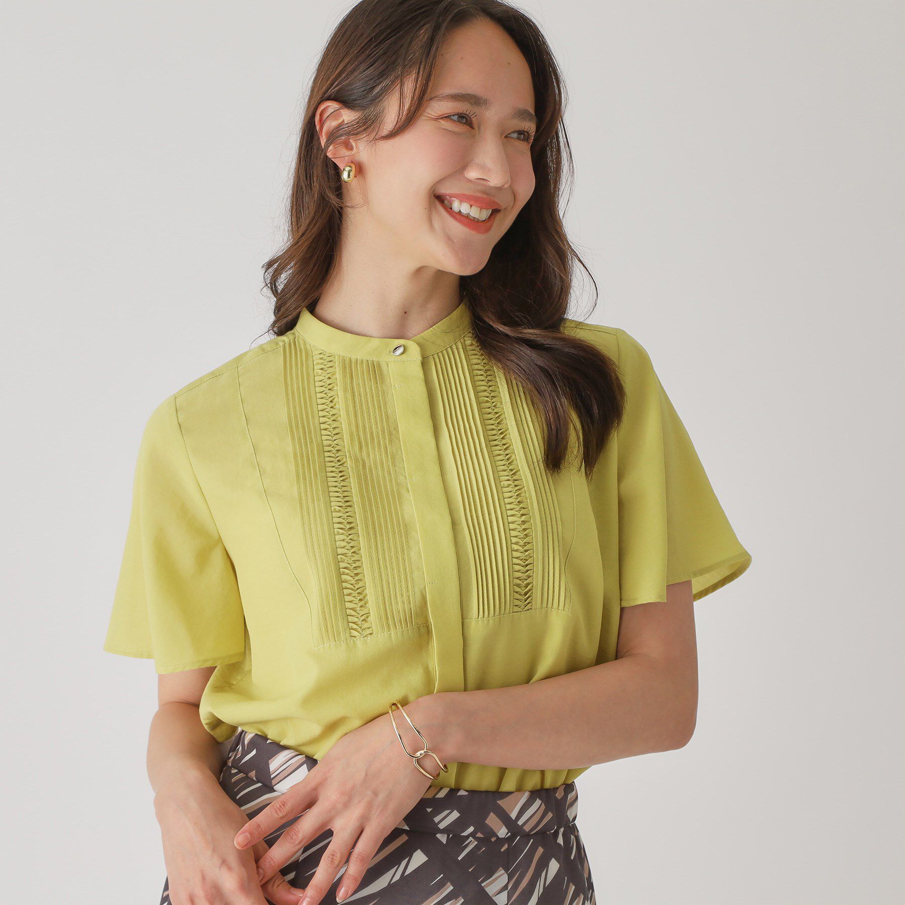 COUP DE CHANCE「【手洗い可】タックデザインブラウス」|シャツ・ブラウス|