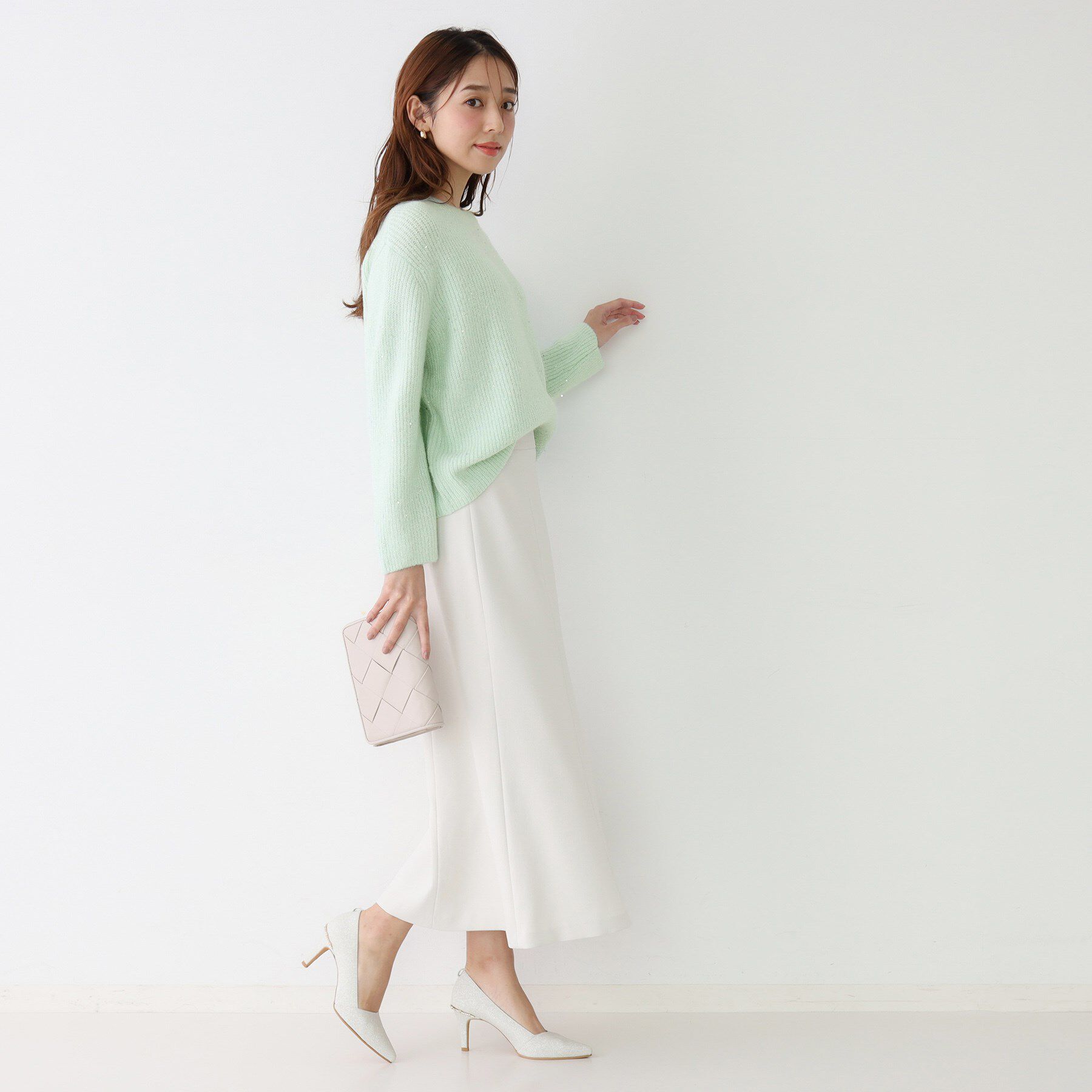 COUP DE CHANCE「【手洗い可】スパンコール付ニットトップス」|ニット・セーター|