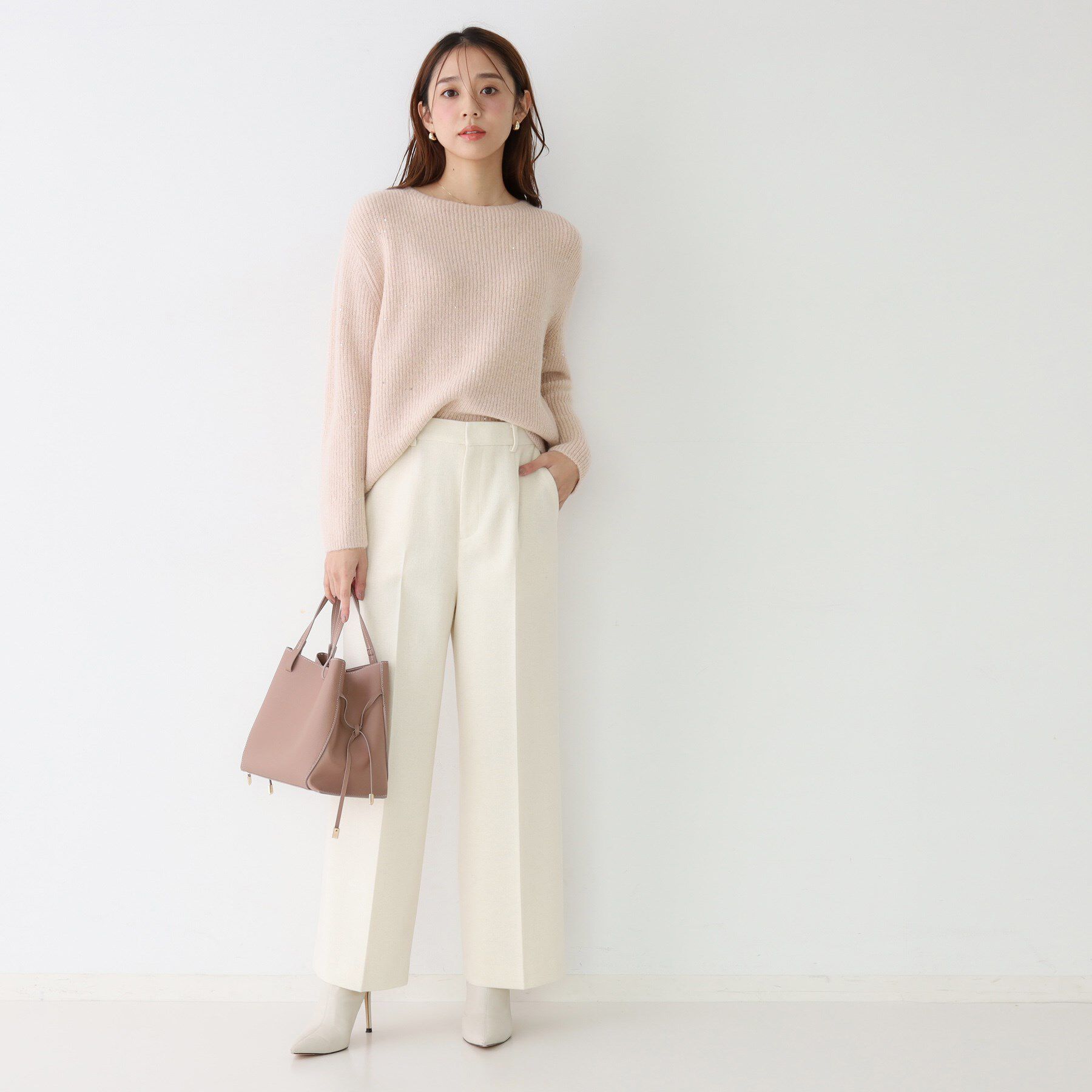 COUP DE CHANCE「【手洗い可】スパンコール付ニットトップス」|ニット・セーター|