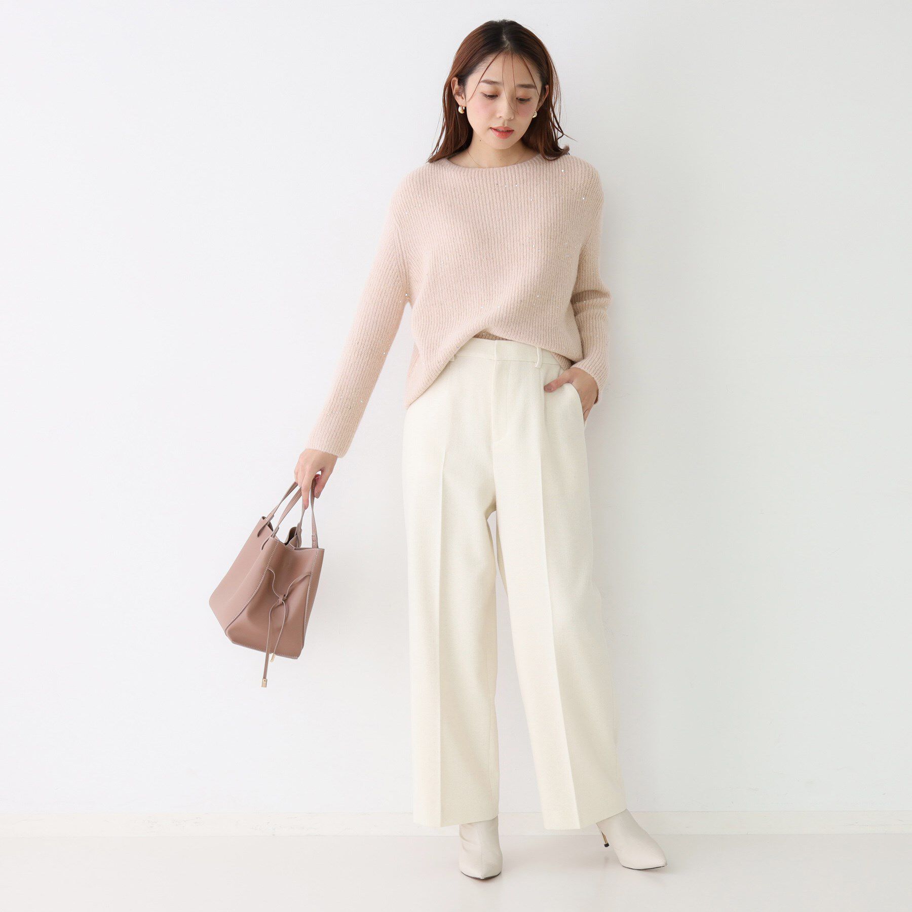 COUP DE CHANCE「【手洗い可】スパンコール付ニットトップス」|ニット・セーター|