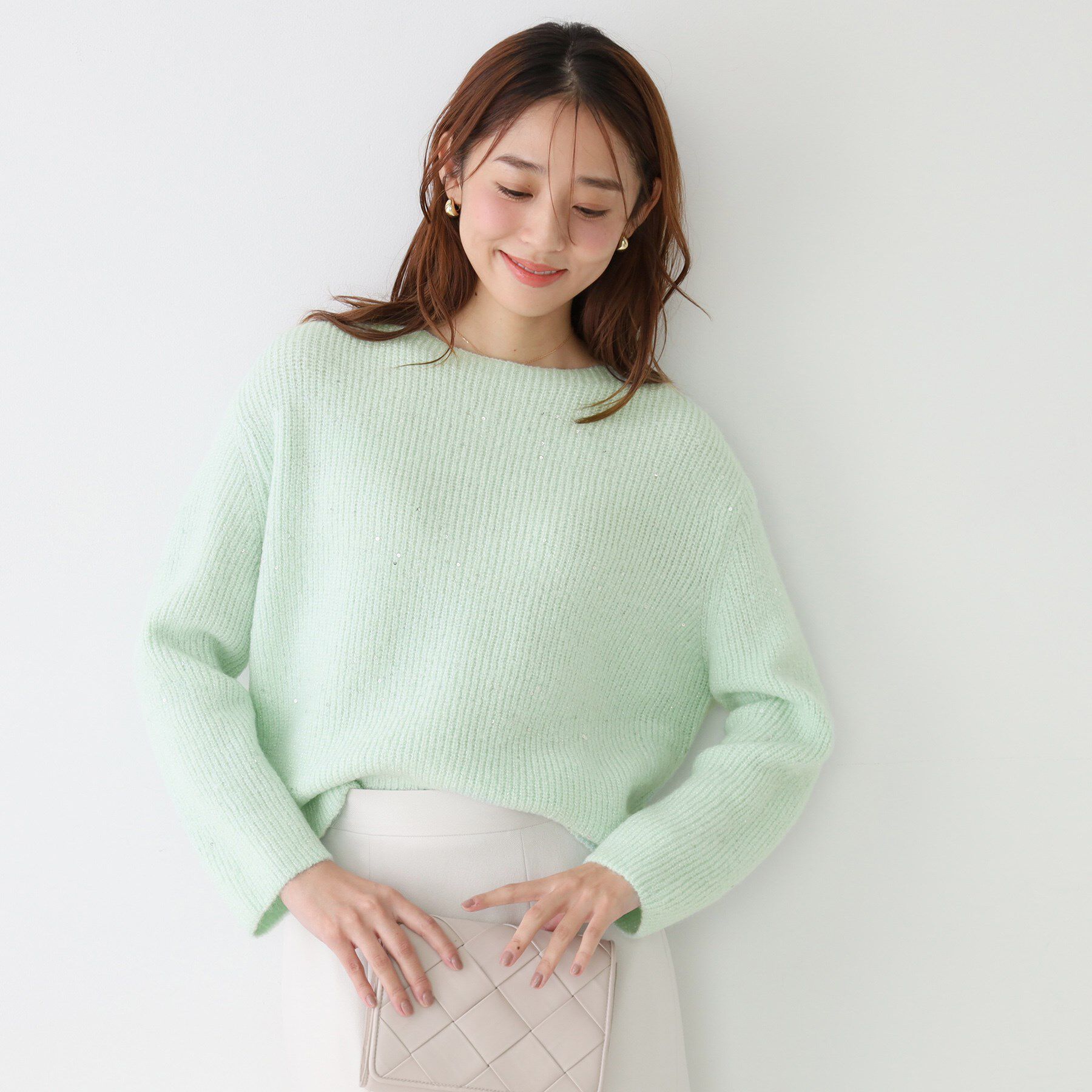 COUP DE CHANCE「【手洗い可】スパンコール付ニットトップス」|ニット・セーター|