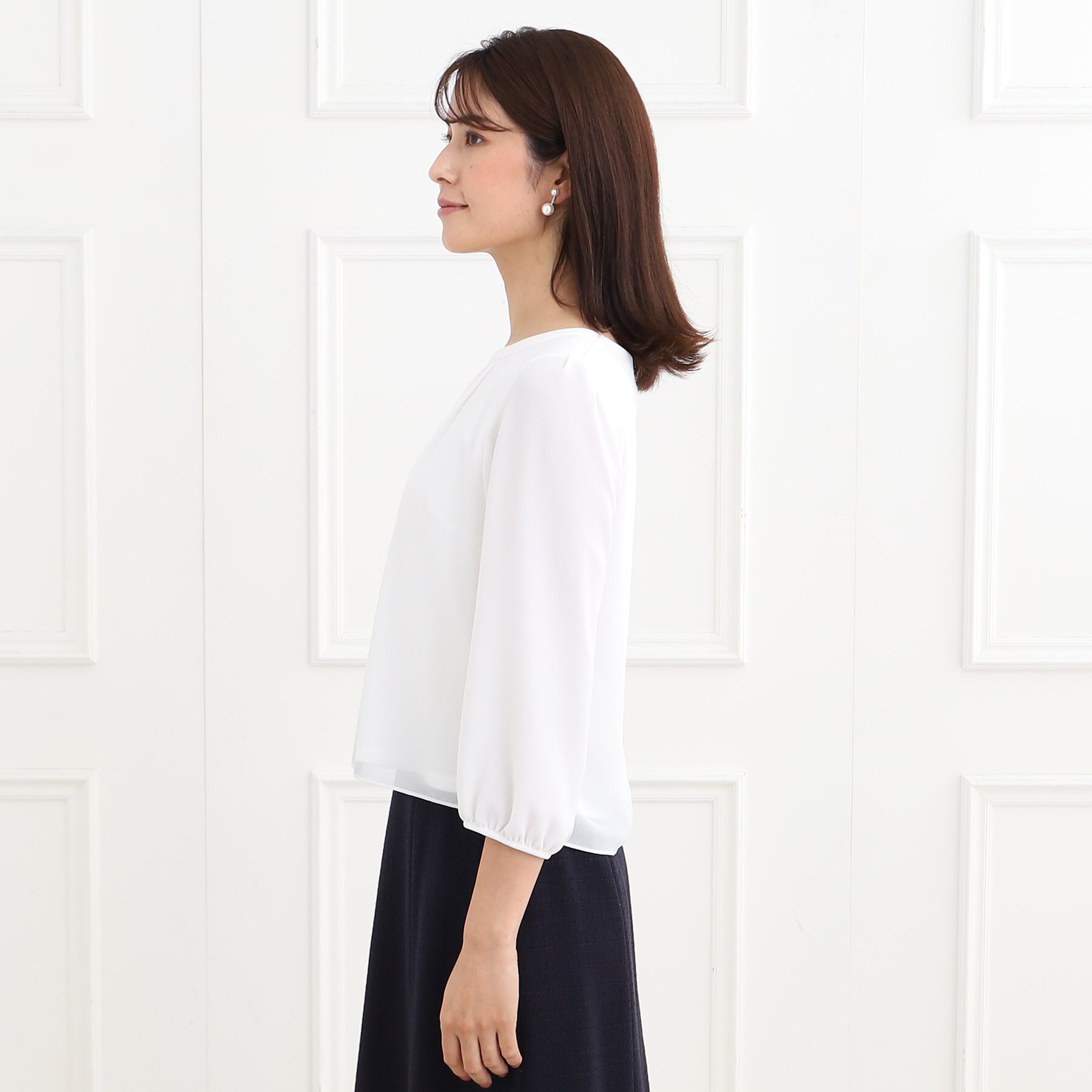 Reflect「【マシンウォッシュ可】ピンタックブラウス」|シャツ・ブラウス|