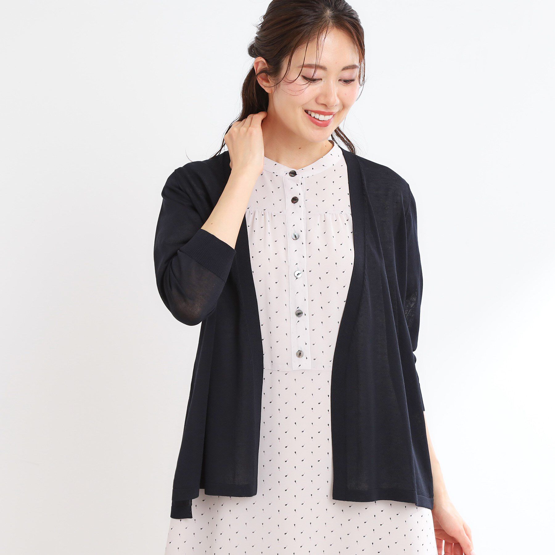 Reflect「【WEB先行カラーあり／手洗い可】涼しげスリットカーディガン」|カーディガン|