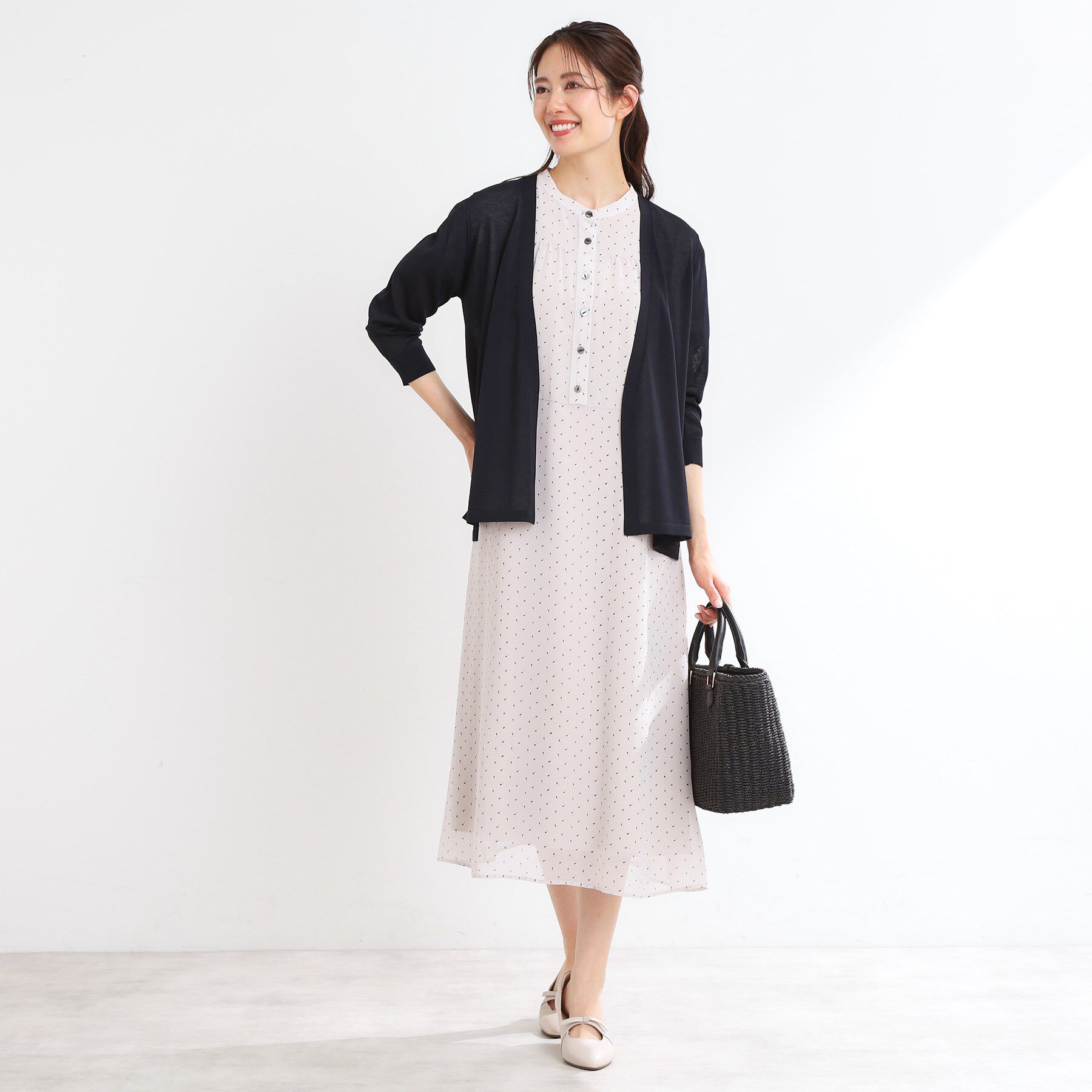 Reflect「【WEB先行カラーあり／手洗い可】涼しげスリットカーディガン」|カーディガン|