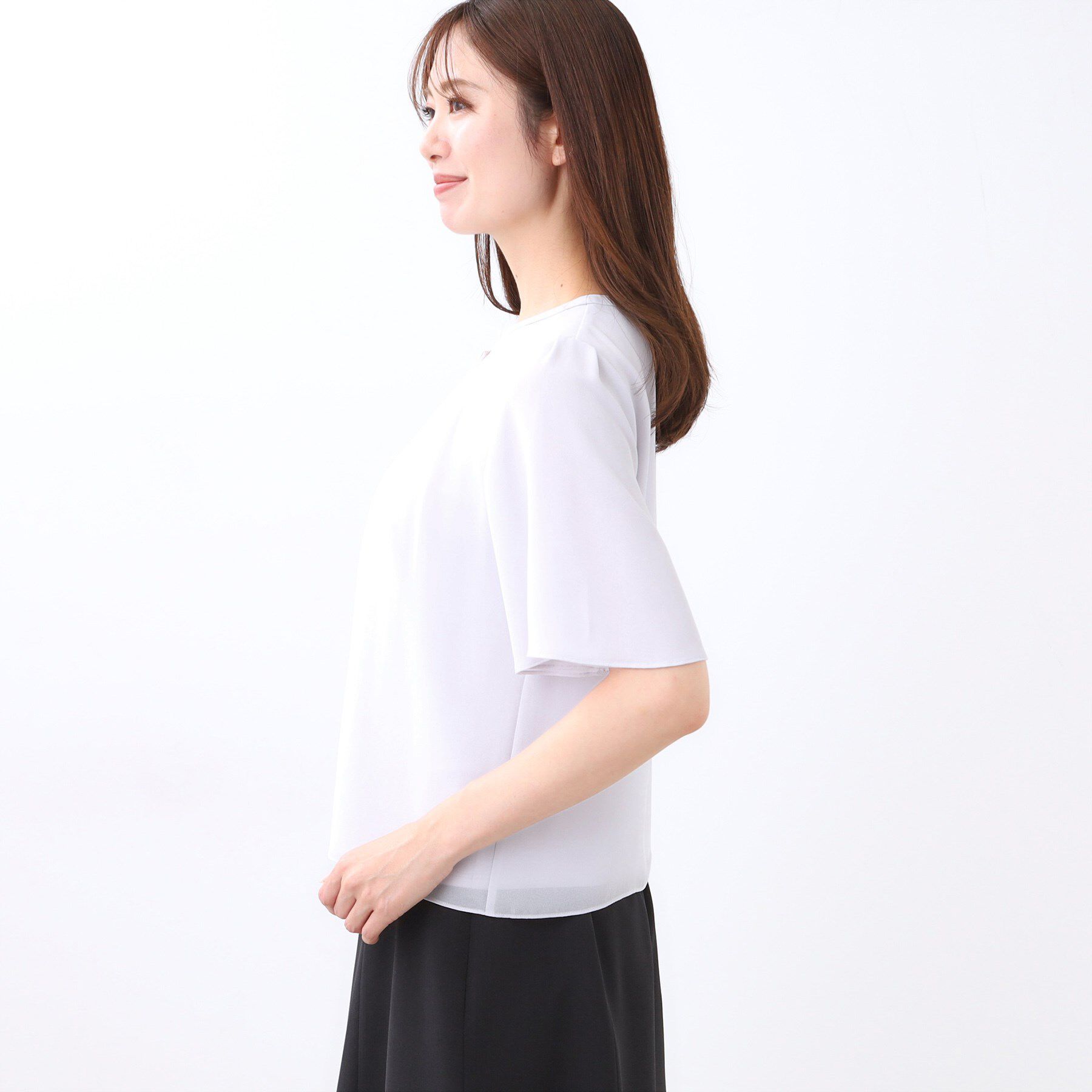 Reflect「【一枚着で着映え◎／ジャケットのインナーにも】フロント開きブラウス」|シャツ・ブラウス|