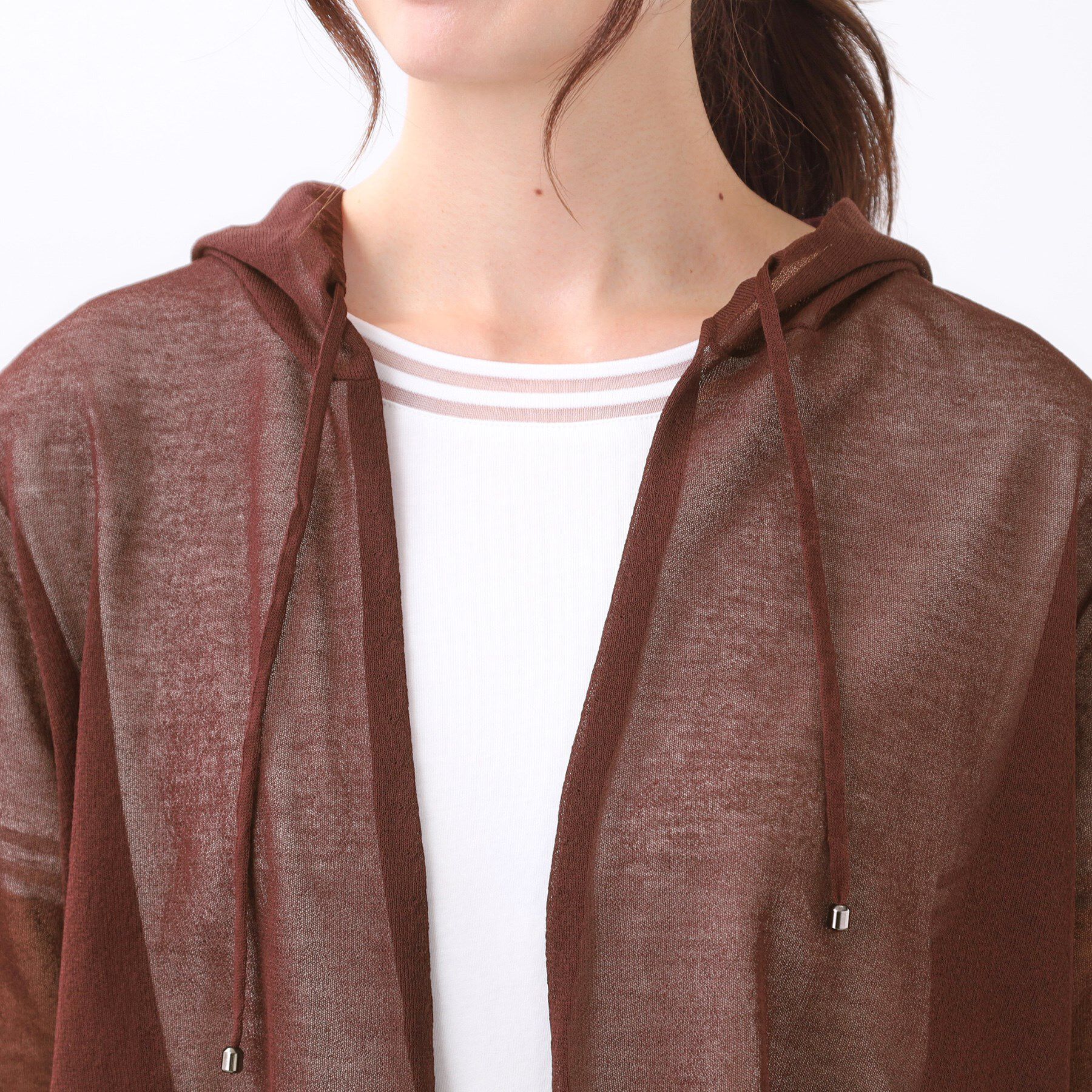 Reflect「【寒暖差対策に◎／手洗い可／旅行や通勤に】フード付きシアーカーディガン」|カーディガン|