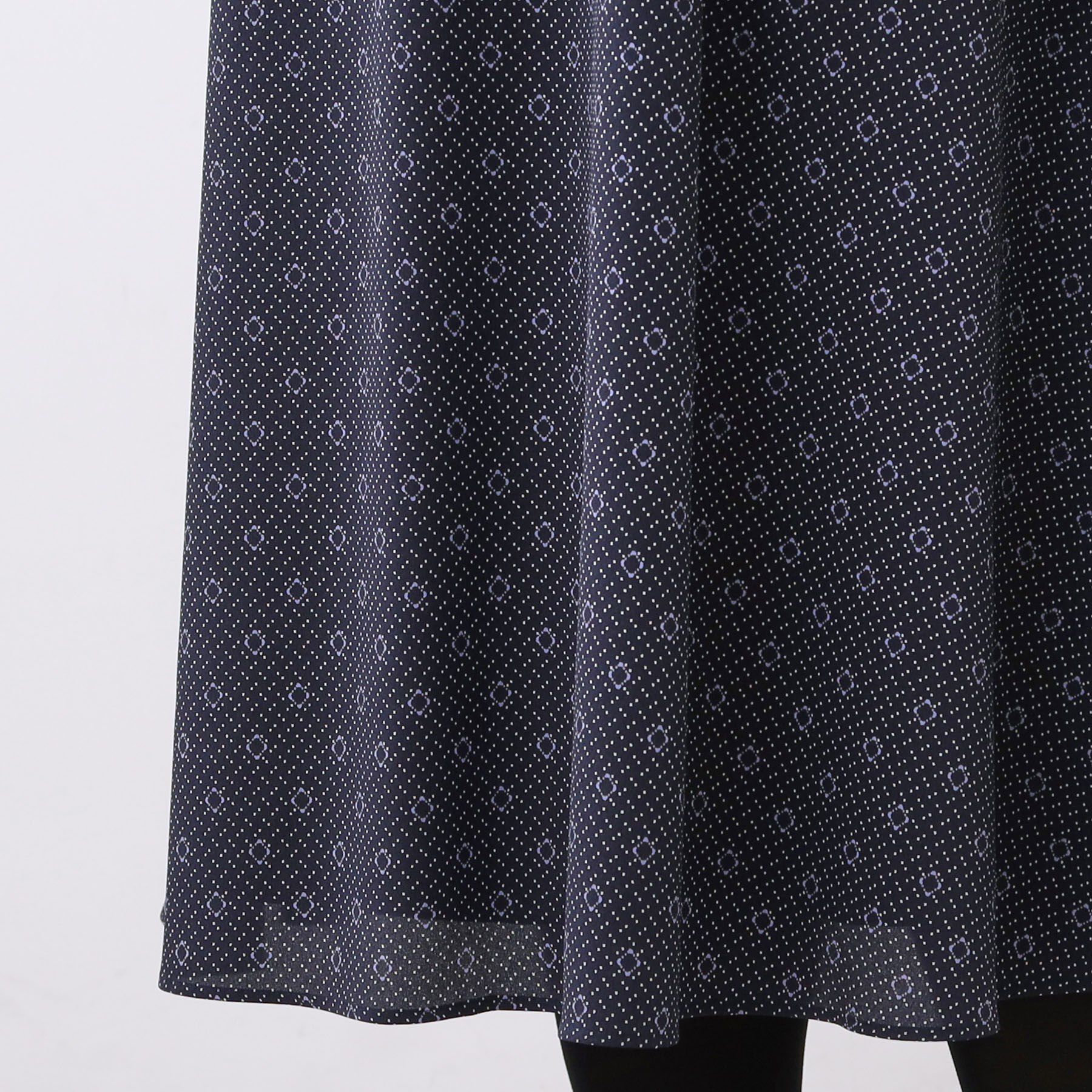 Reflect「【きちんと見え／通勤／セレモニーにおすすめ◎】ドット&times;ダイヤ柄ワンピース」|ワンピース|