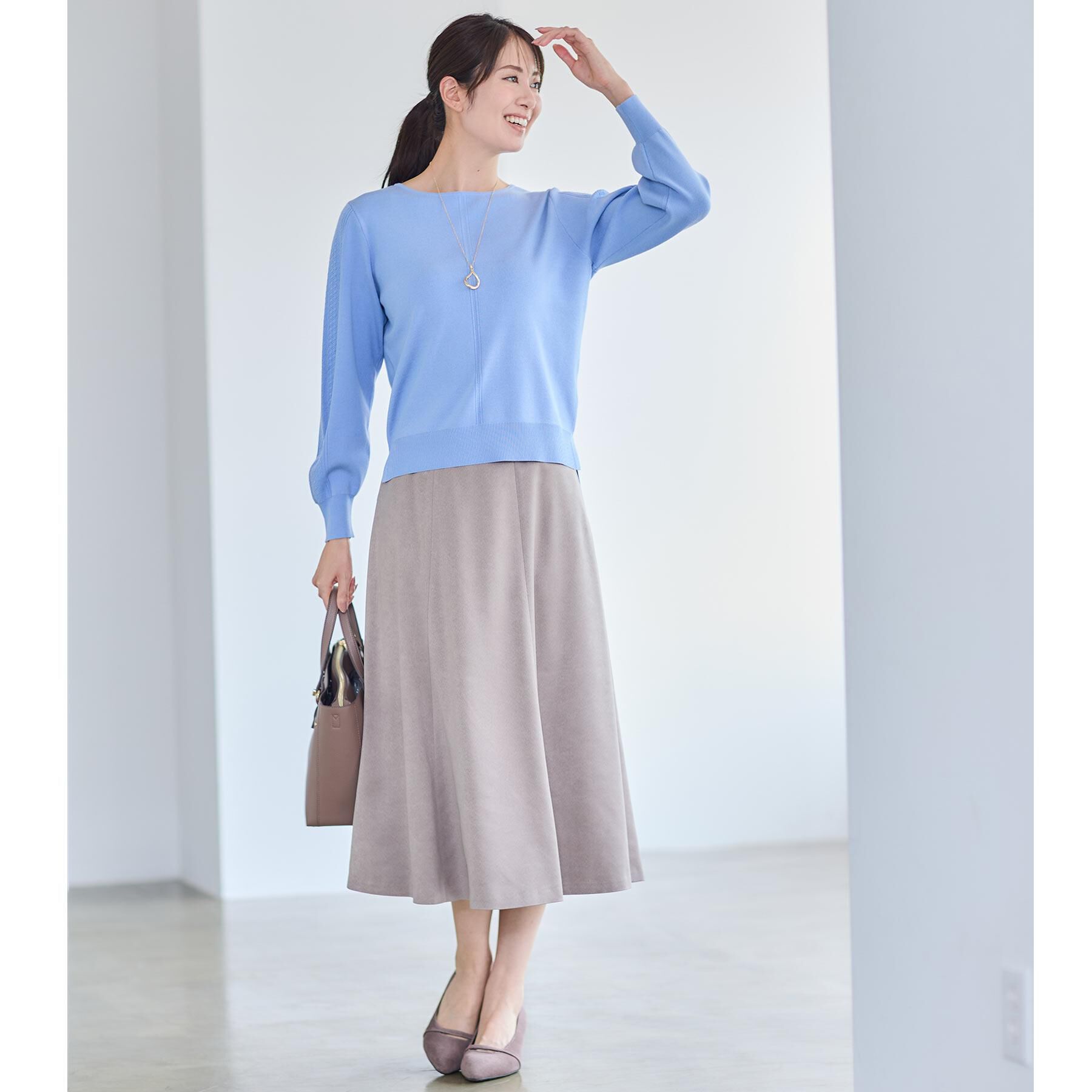 Reflect「【ジャケット合わせにぴったり◎】スエードライクフレアスカート」|スカート|