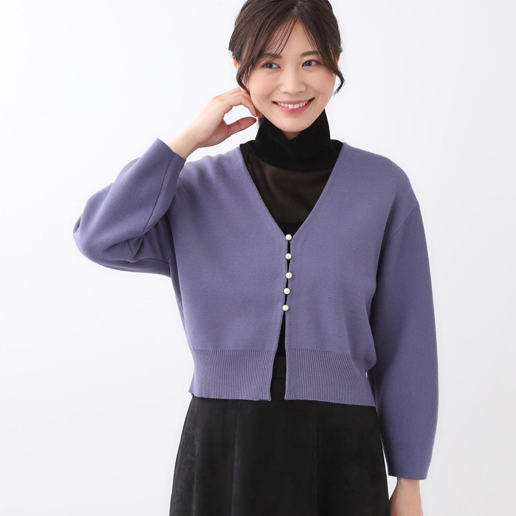 Reflect「【軽い羽織に◎／セットアップ可】パール調ボタン付きカーディガン」|カーディガン|