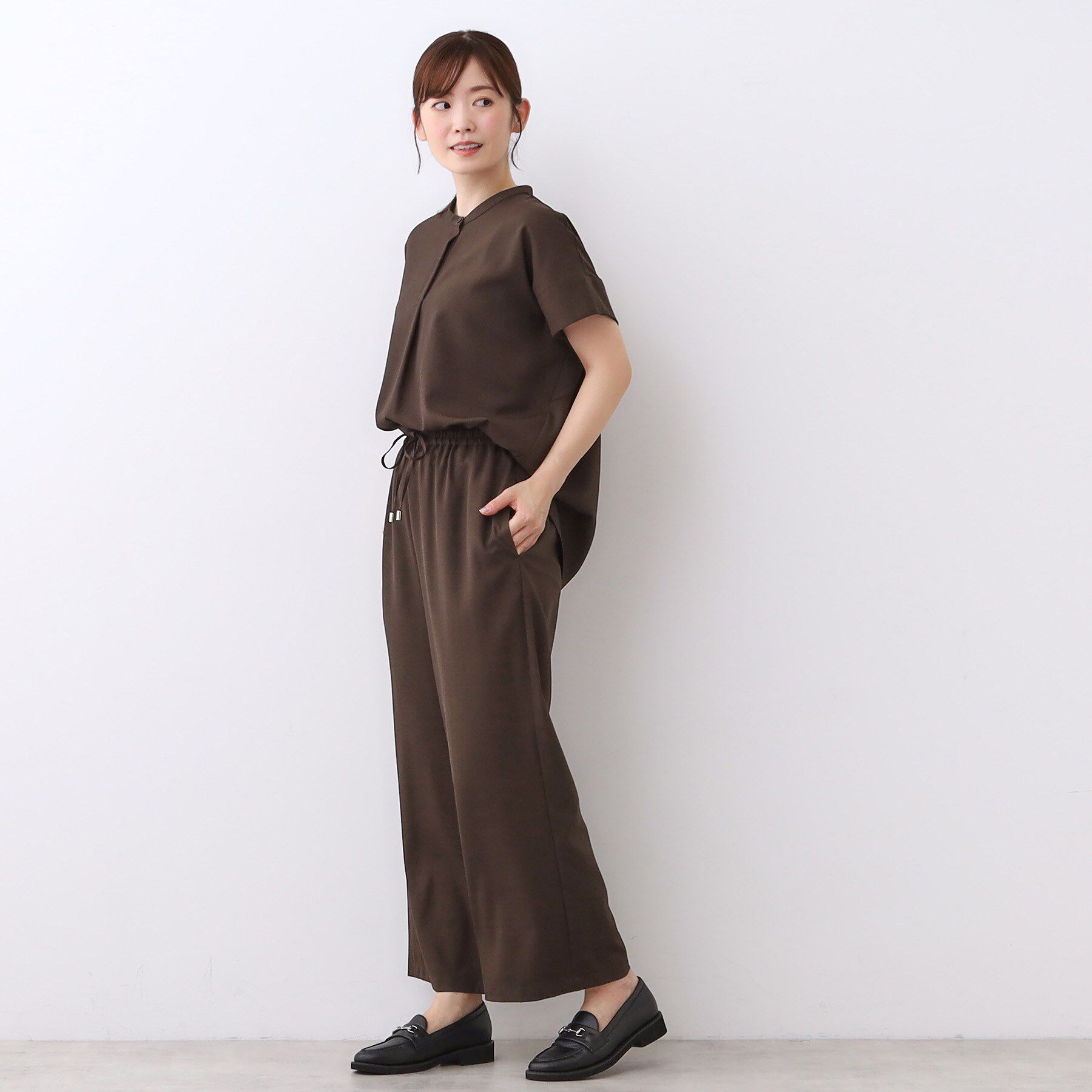 Reflect「【E‐QUALITY／ウエスト総ゴム／セットアップ／単品使いOK◎】ブラウス＋ストレートパンツセット」|スーツ|