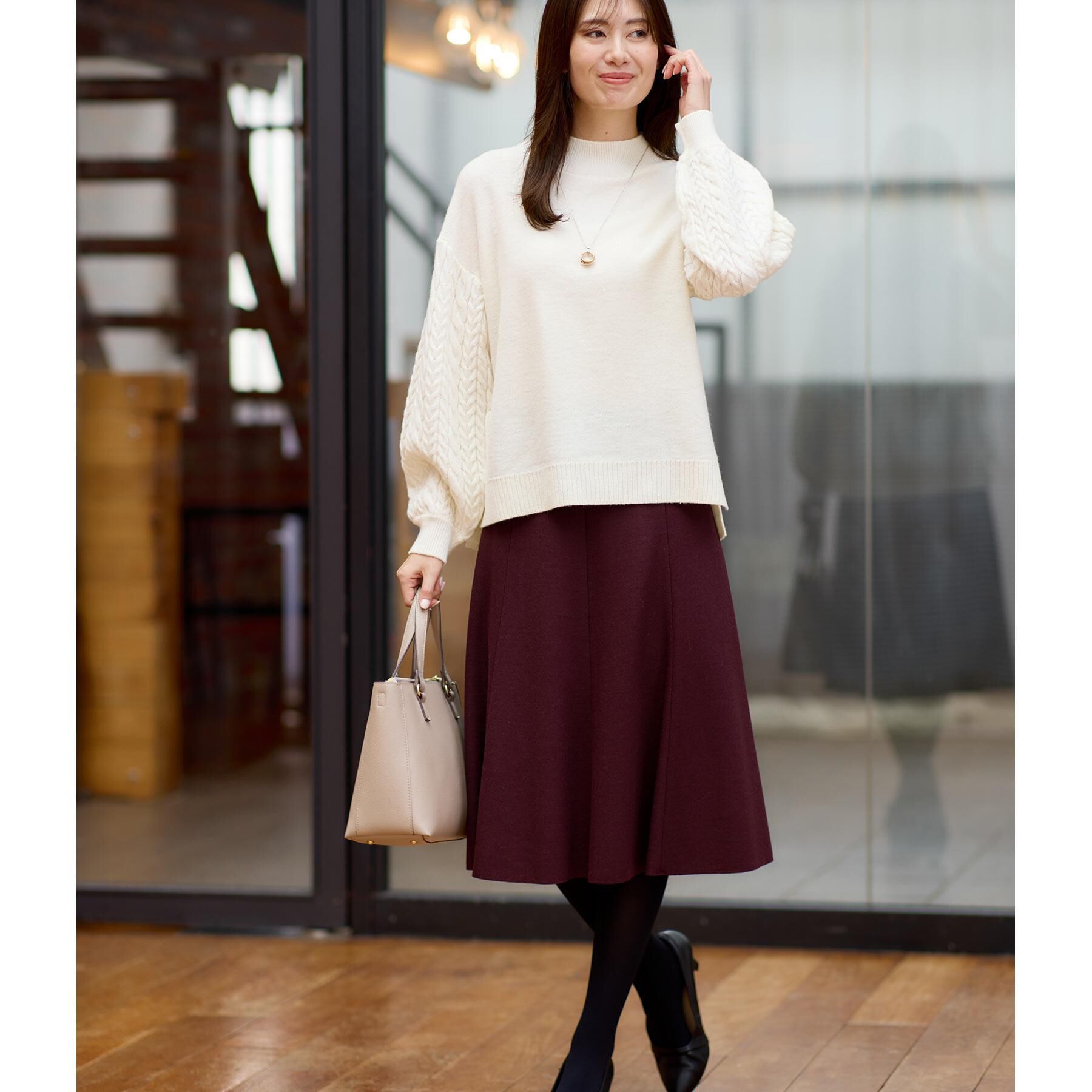 Reflect「【一枚で着映え◎／ゆったりシルエット】ラメ&times;スパンコールウール混ニット」|ニット・セーター|