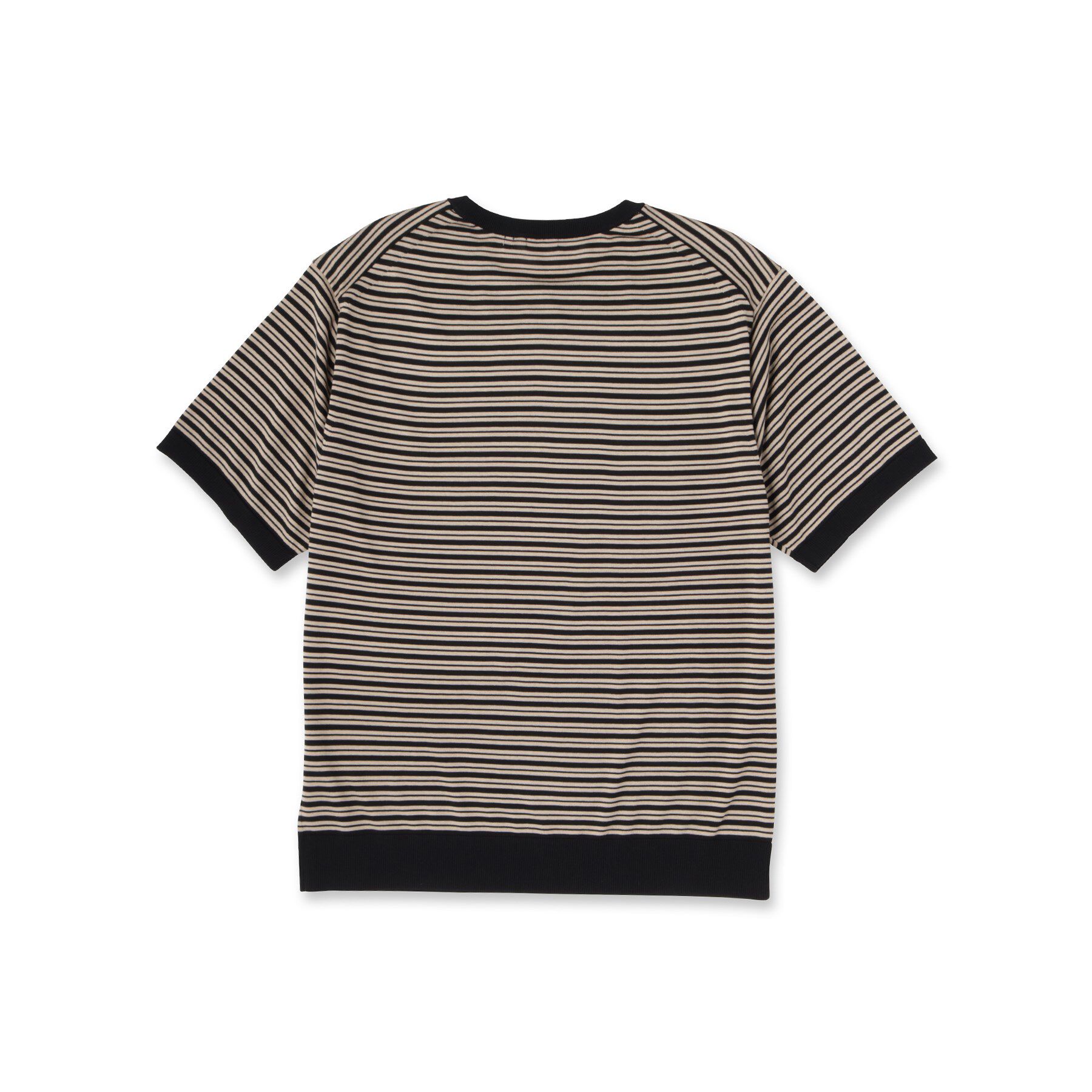 DRESSTERIOR「シルク混ボーダーハーフスリーブニットT」|ニット・セーター|