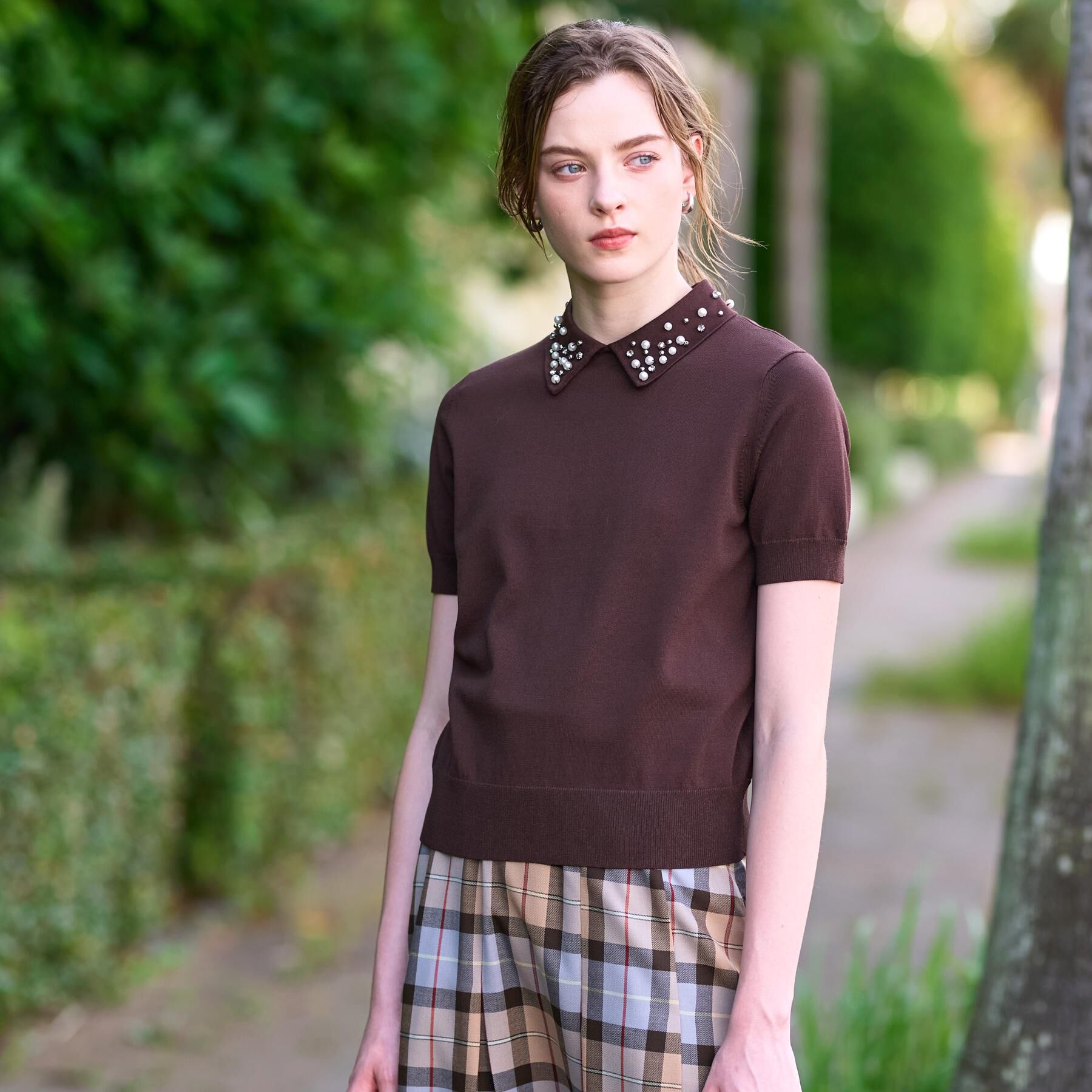 DRESSTERIOR「【きれいめ／オンオフ】ビジューカラーニット」|ニット・セーター|