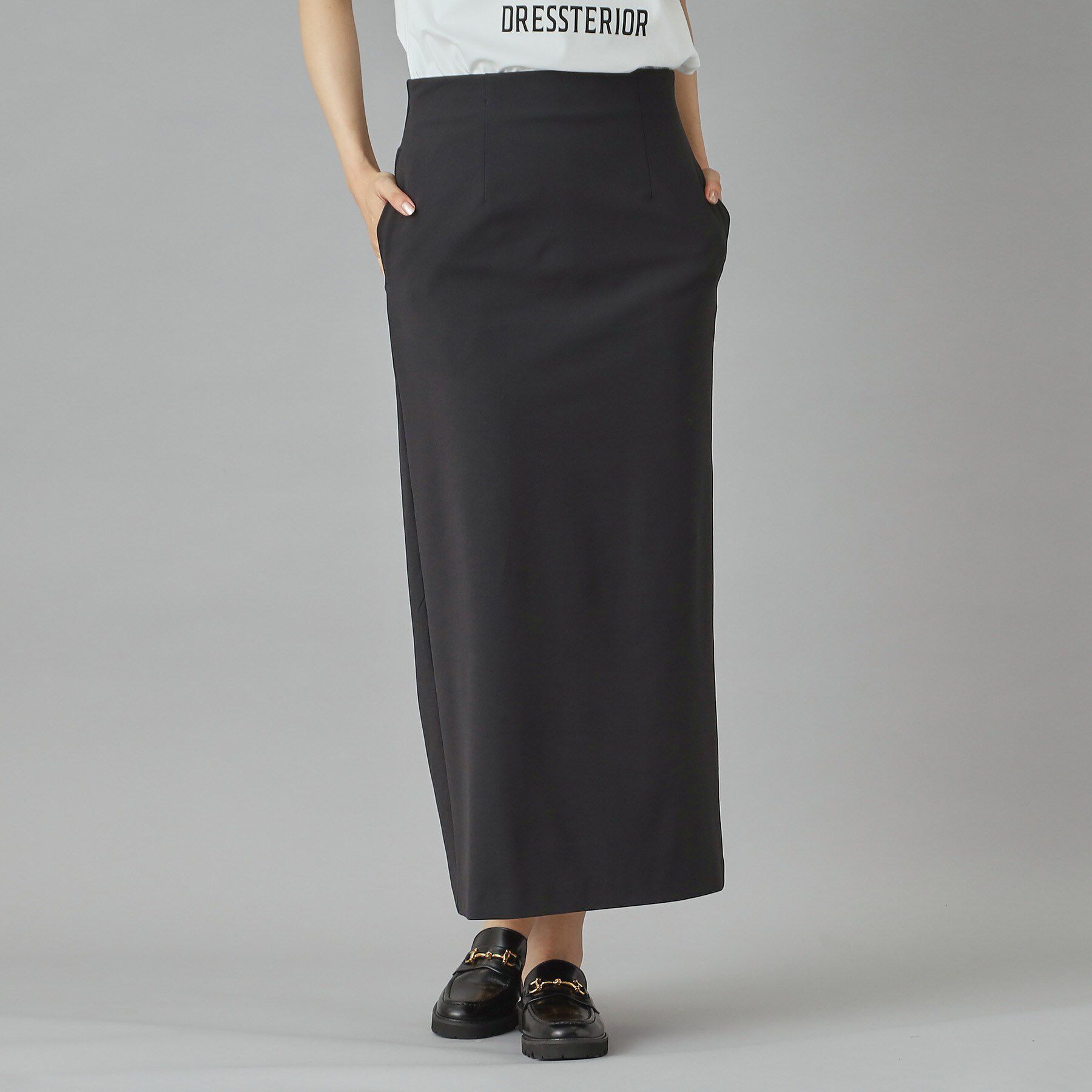DRESSTERIOR「【洗える/ポケット付き】ストレッチナロースカート」|スカート|