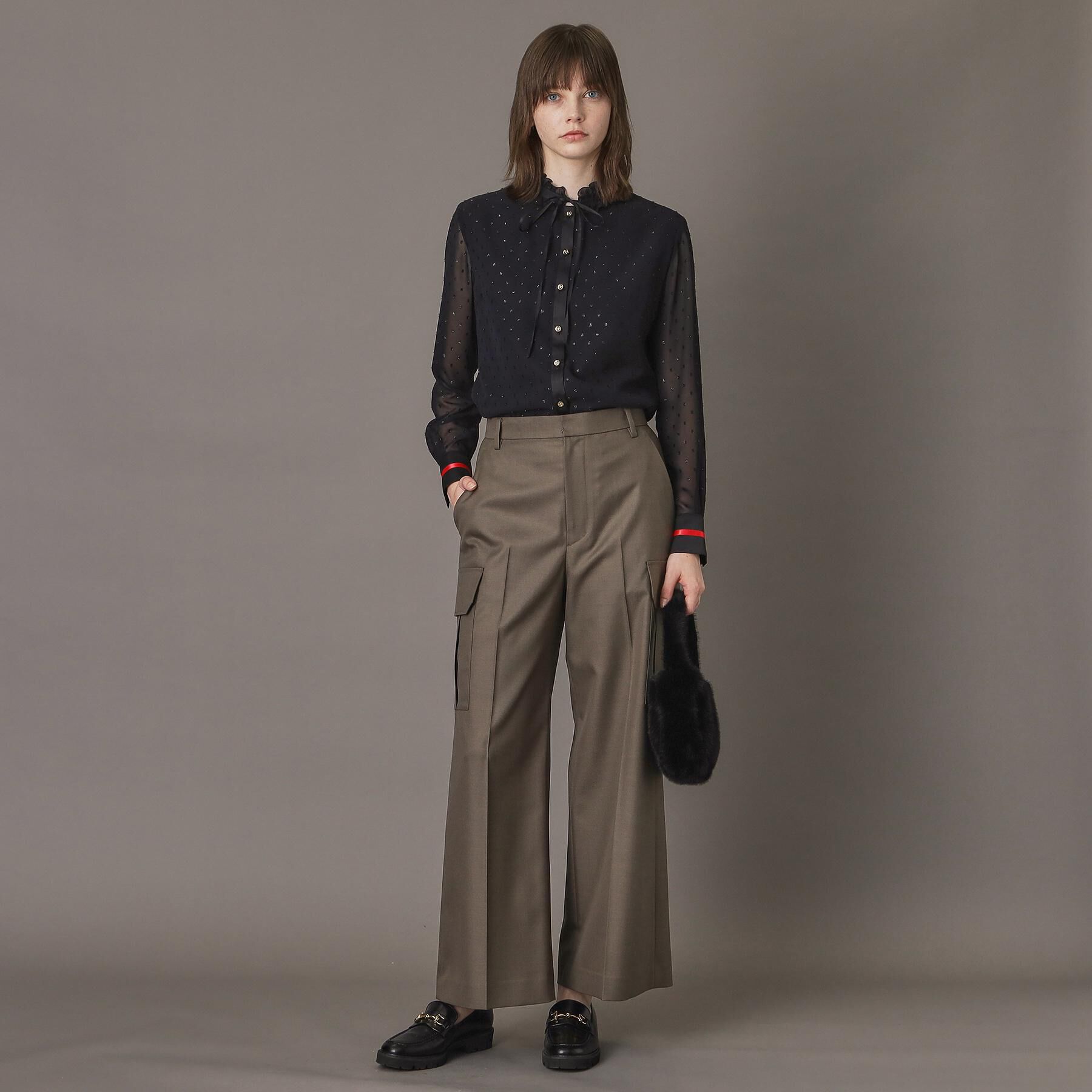 DRESSTERIOR「【ウォッシャブル/シアー素材】フィルムドットブラウス」|シャツ・ブラウス|