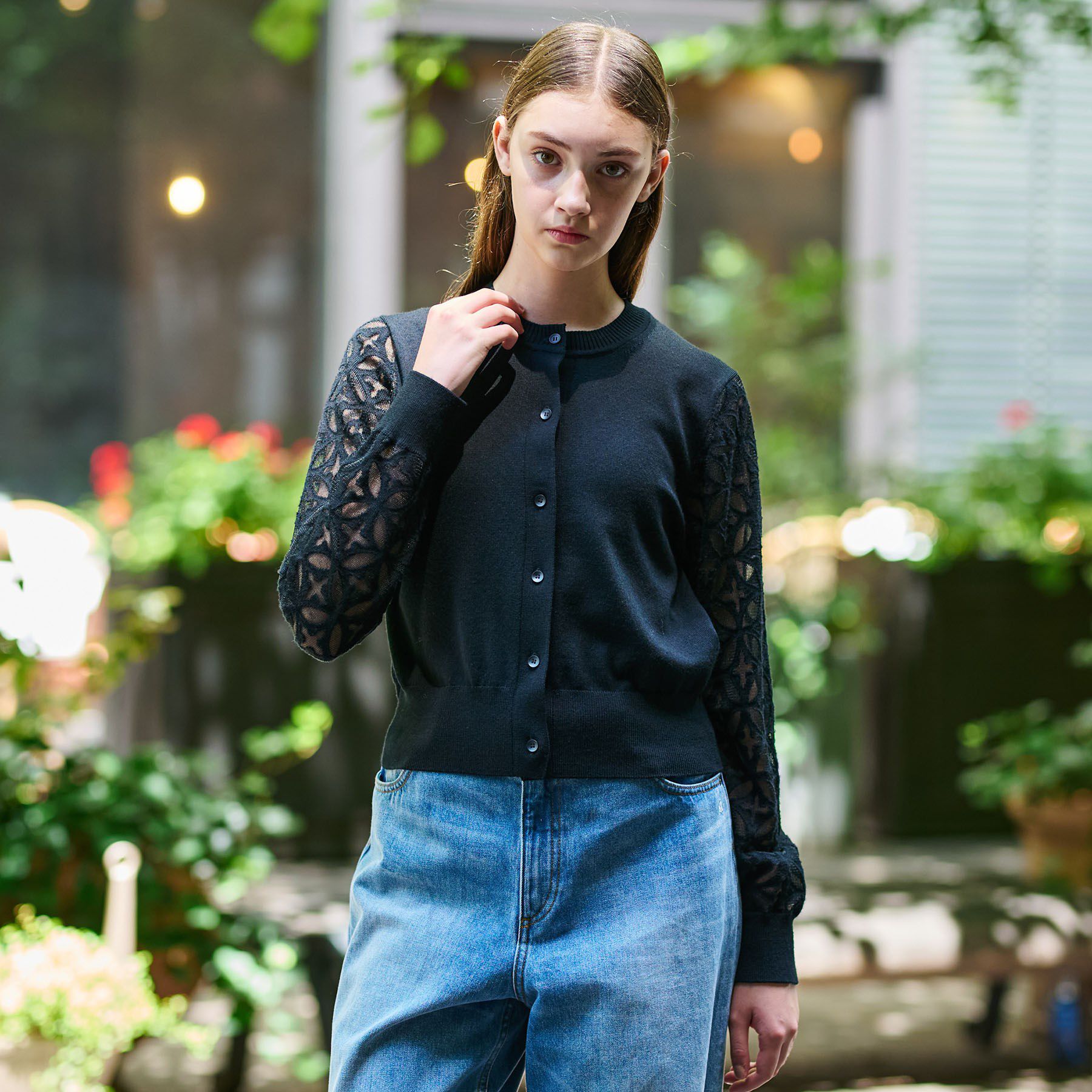 DRESSTERIOR「オーバーラップオパールスリーブカーディガン」|カーディガン|