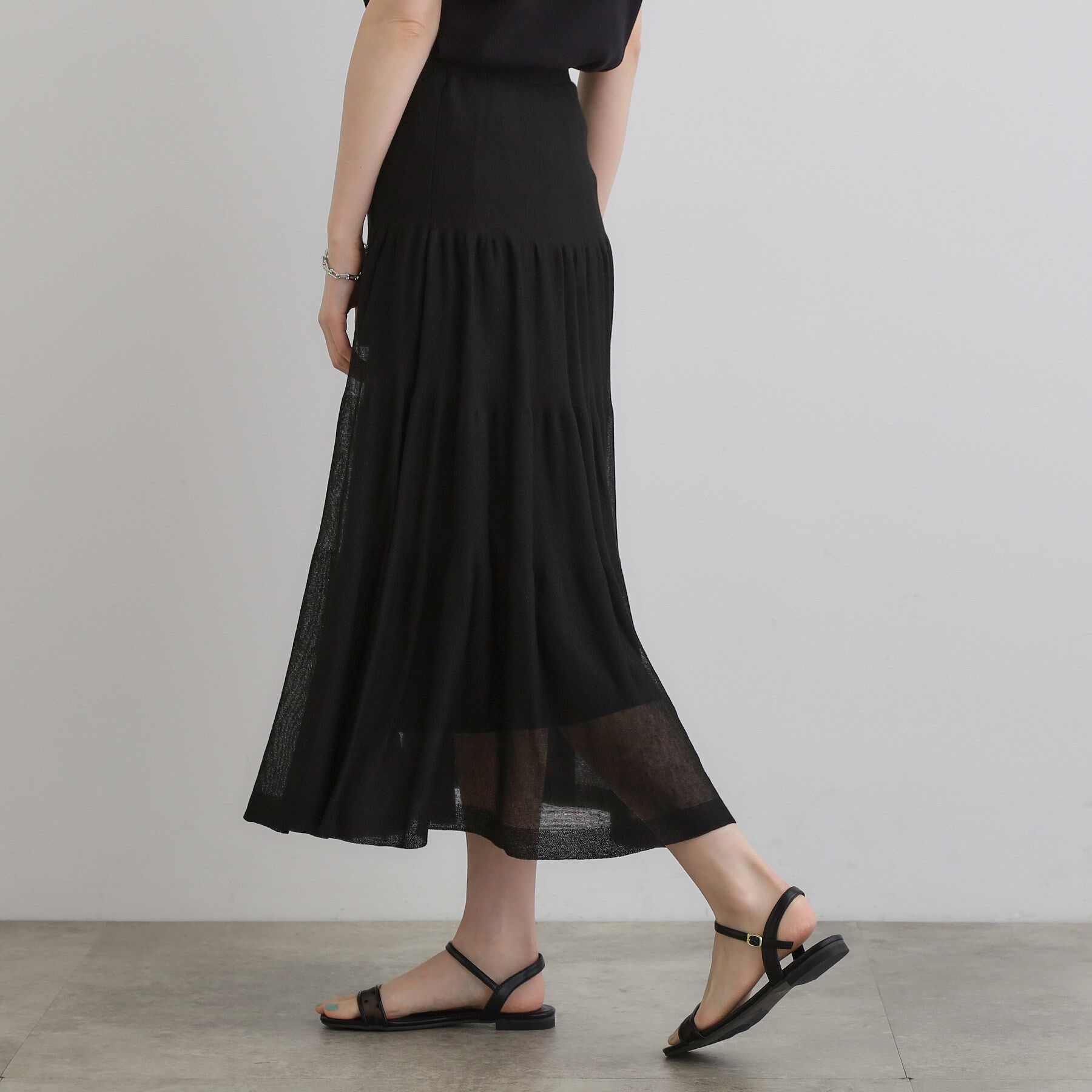 grove「夏の華やぎティアードニットシアースカート」|スカート|