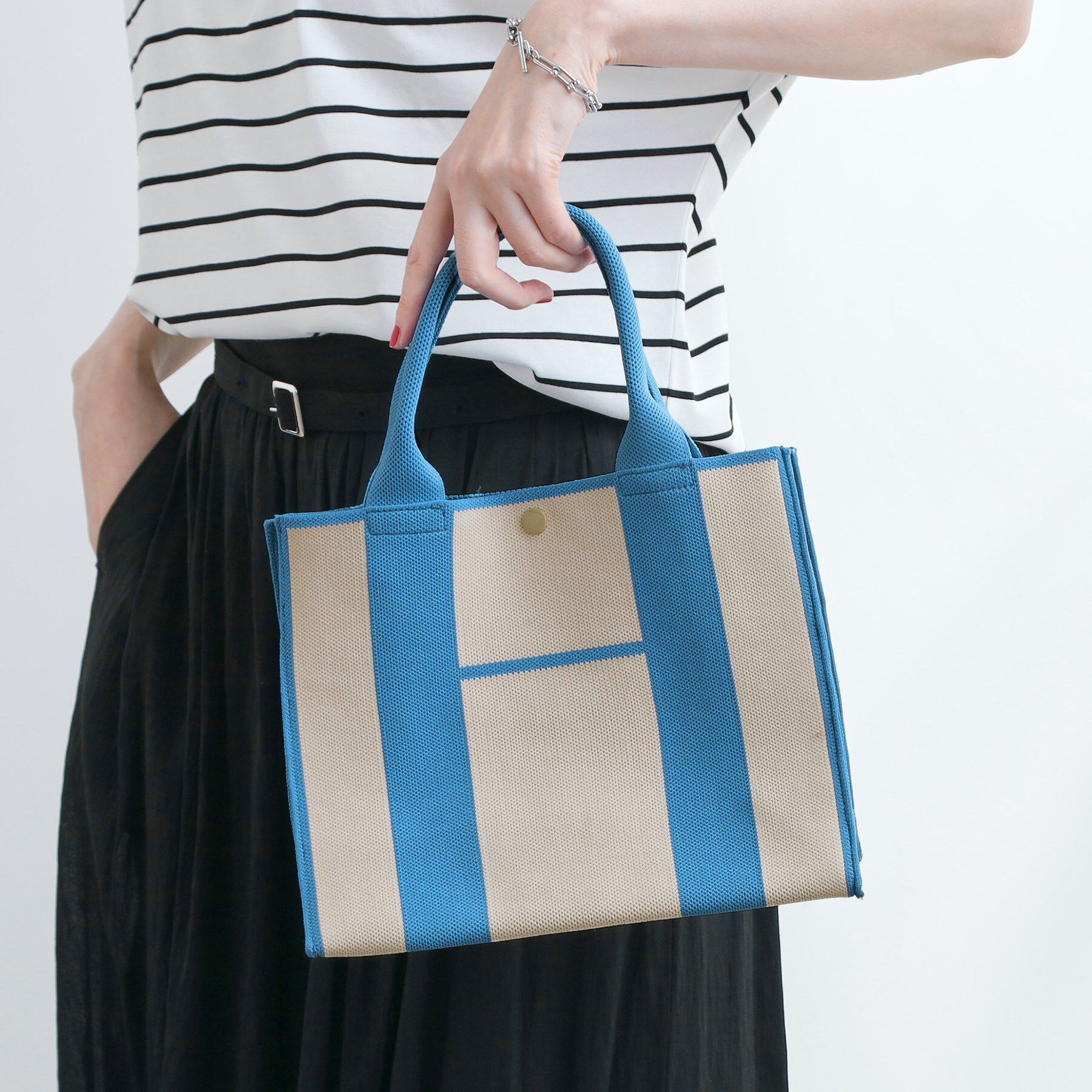 grove「ニットアソート2WAYトート」|トートバッグ|ブルー(092)