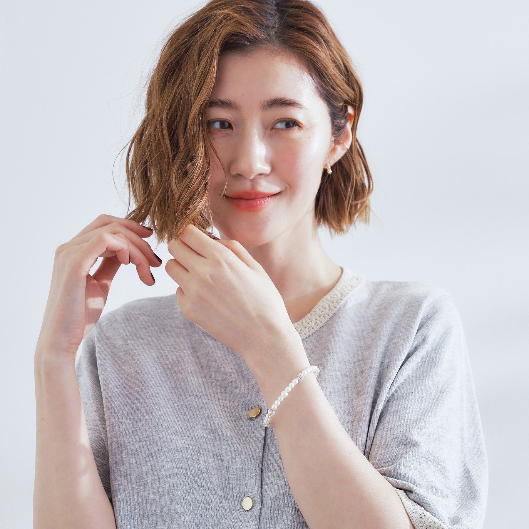 grove「パール調ビジューワイヤーブレス」|ブレスレット・バングル|