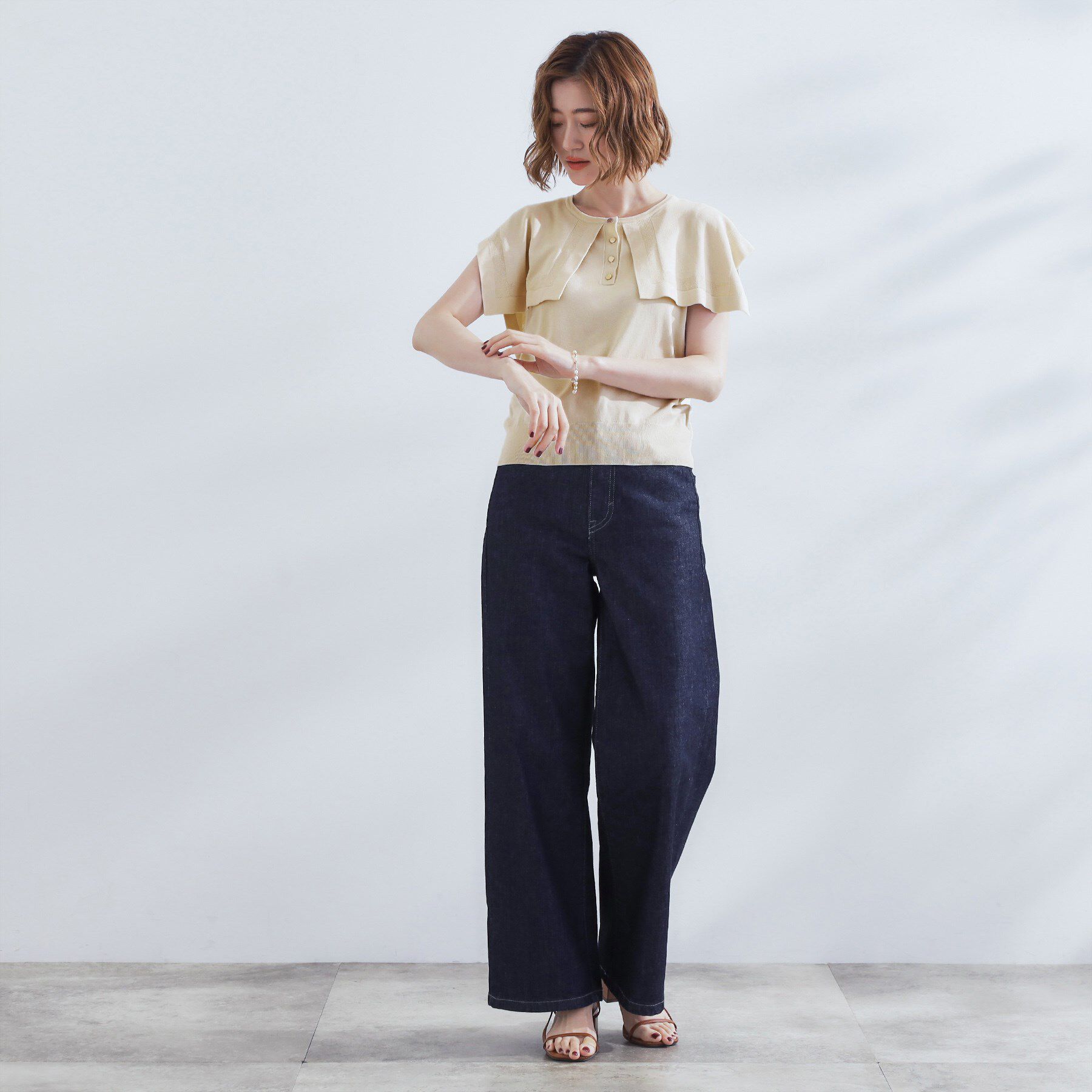 grove「【ひんやり/UVカット】大人の可愛さ　セーラーカラーニット」|ニット・セーター|