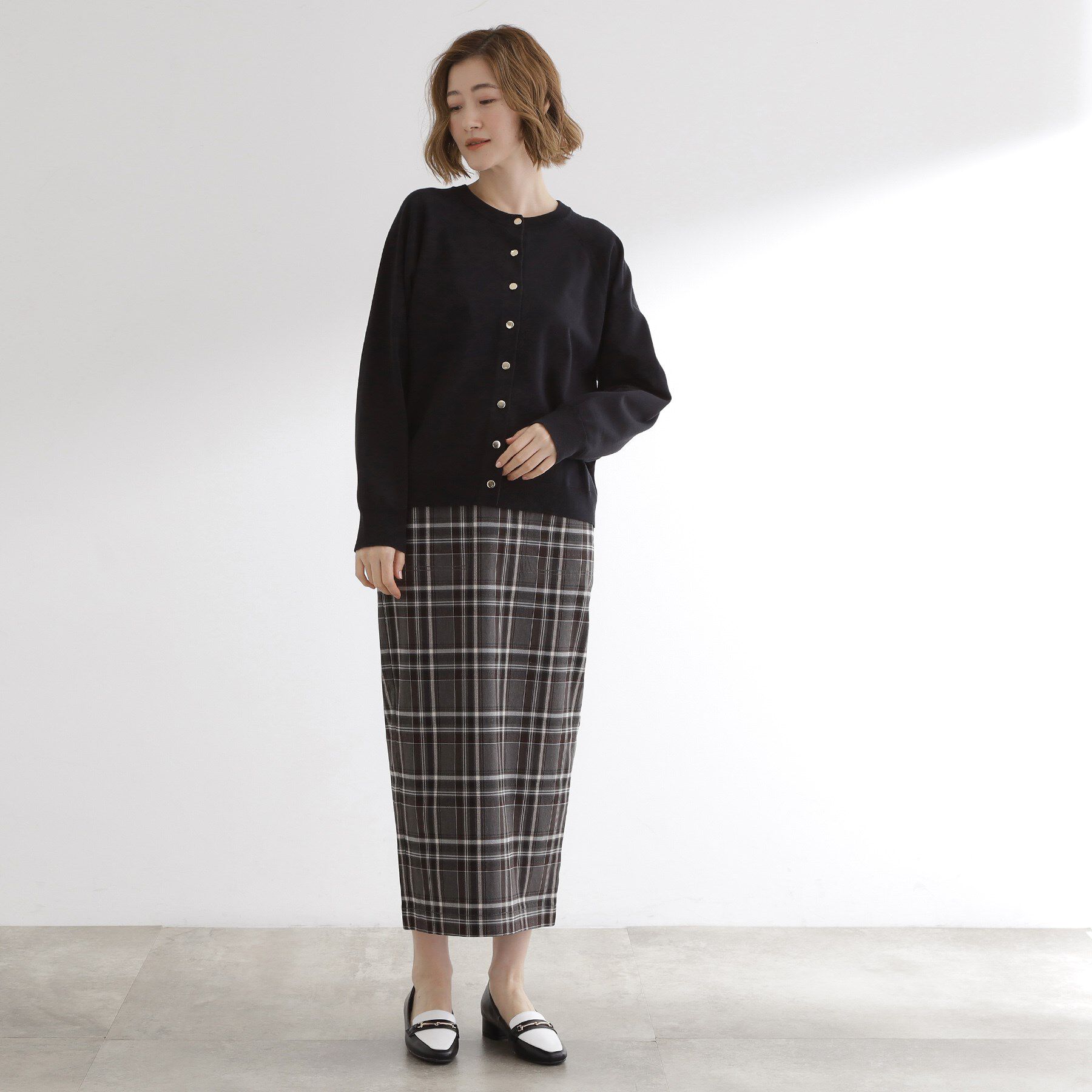 grove「【洗える】シンプルに映える、ラグランスリーブカーディガン」|カーディガン|