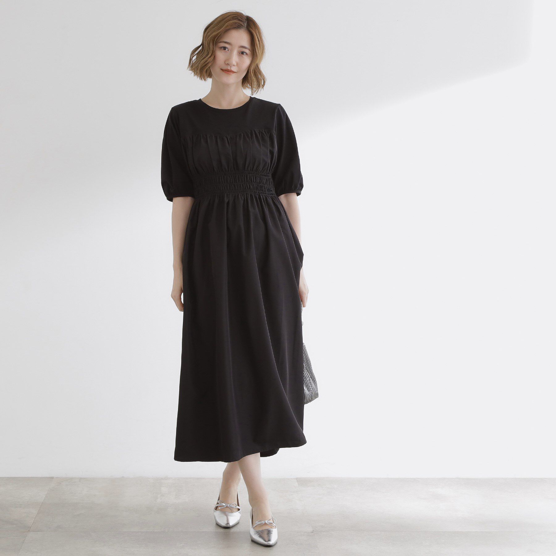 grove「【洗える/二の腕カバー】一枚で映える！ビスチェドッキングワンピース」|ワンピース|