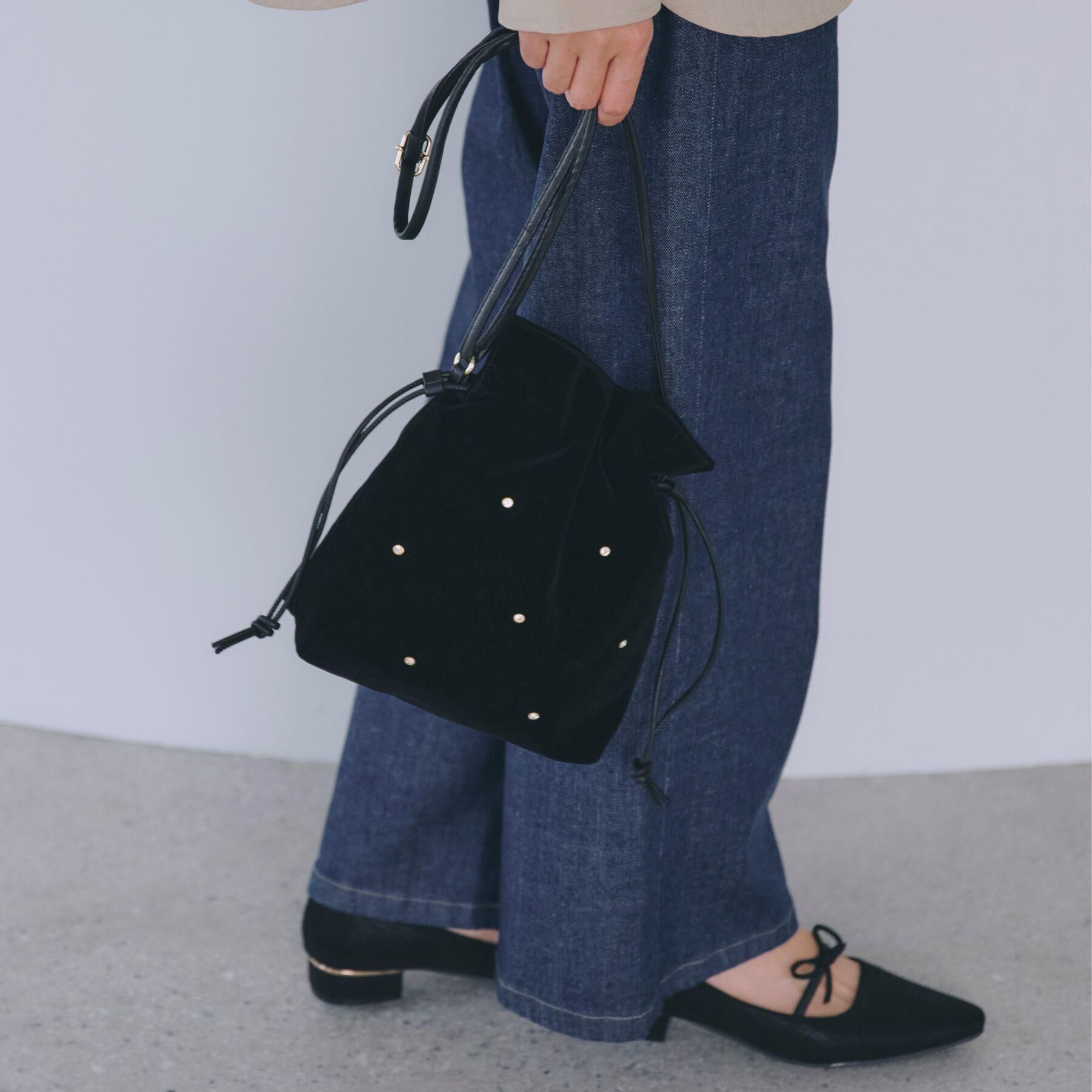 grove「スタッズスエード調巾着ショルダー」|ショルダー・メッセンジャー|