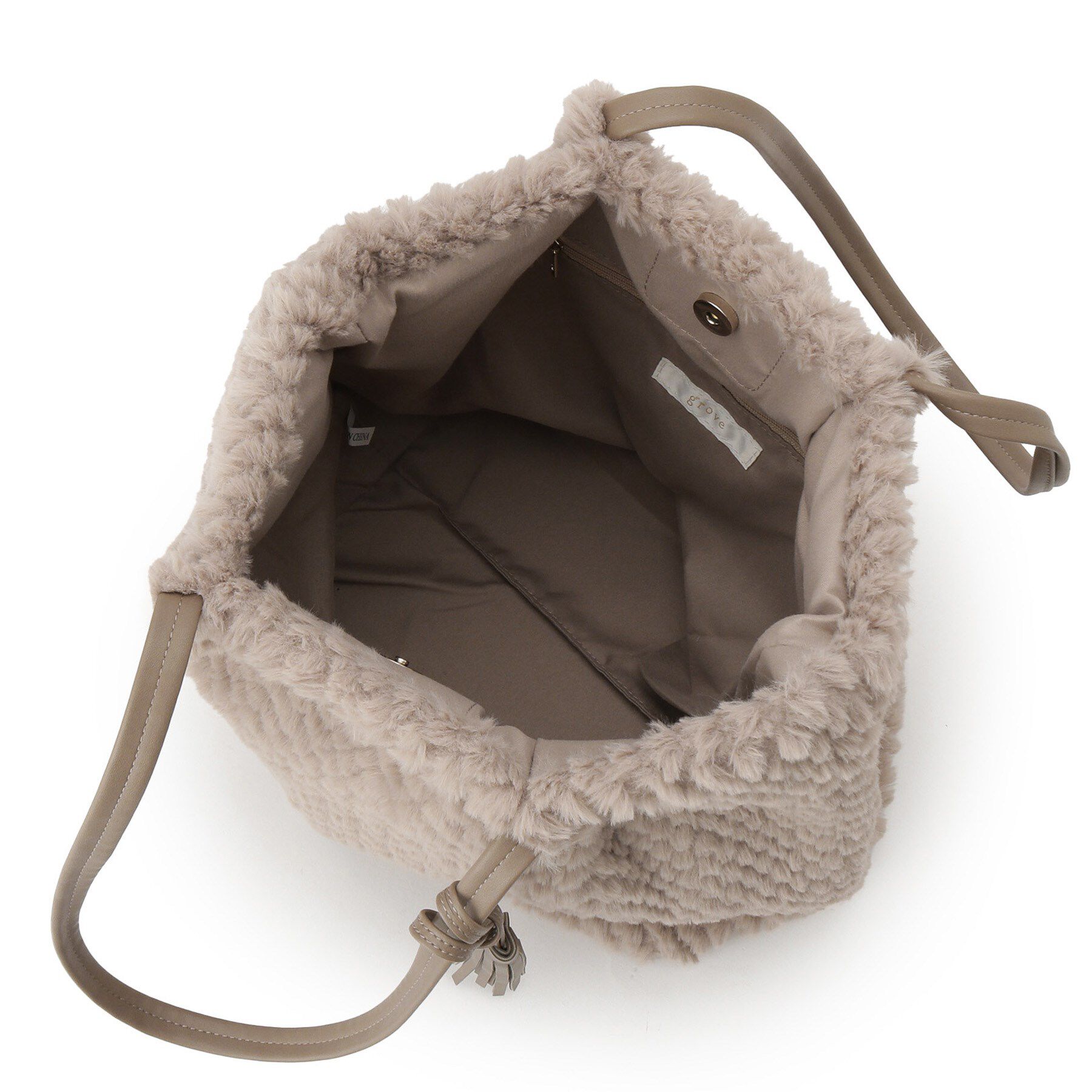 grove「ポコポコエコファータッセルトート」|トートバッグ|