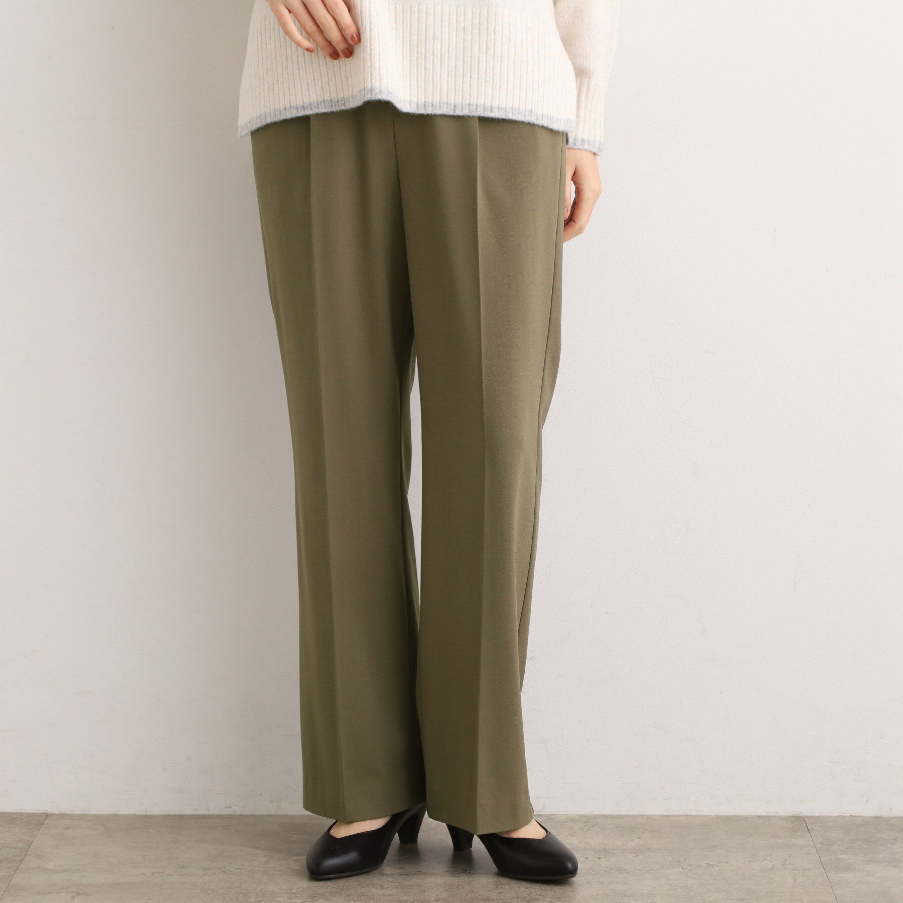 grove「【あったか裏起毛】きれいも楽ちんも叶える、ストレッチストレートパンツ」|その他|カーキ(027)