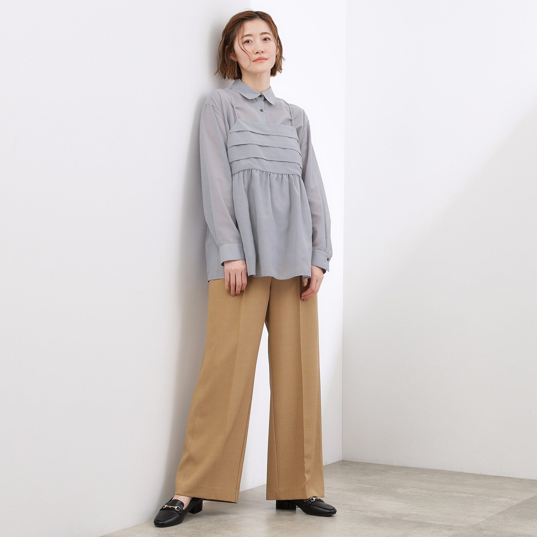 grove「【2点SET】今どきシアーシャツ＆キャミセット」|シャツ・ブラウス|