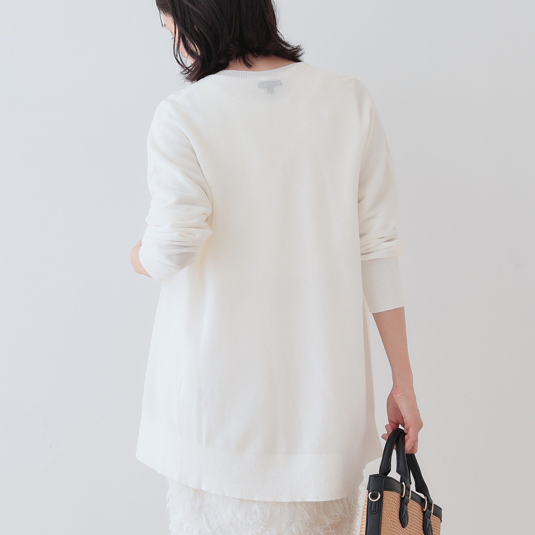 INDIVI「【洗える／和紙混素材】ドライタッチニットカーディガン」|カーディガン|