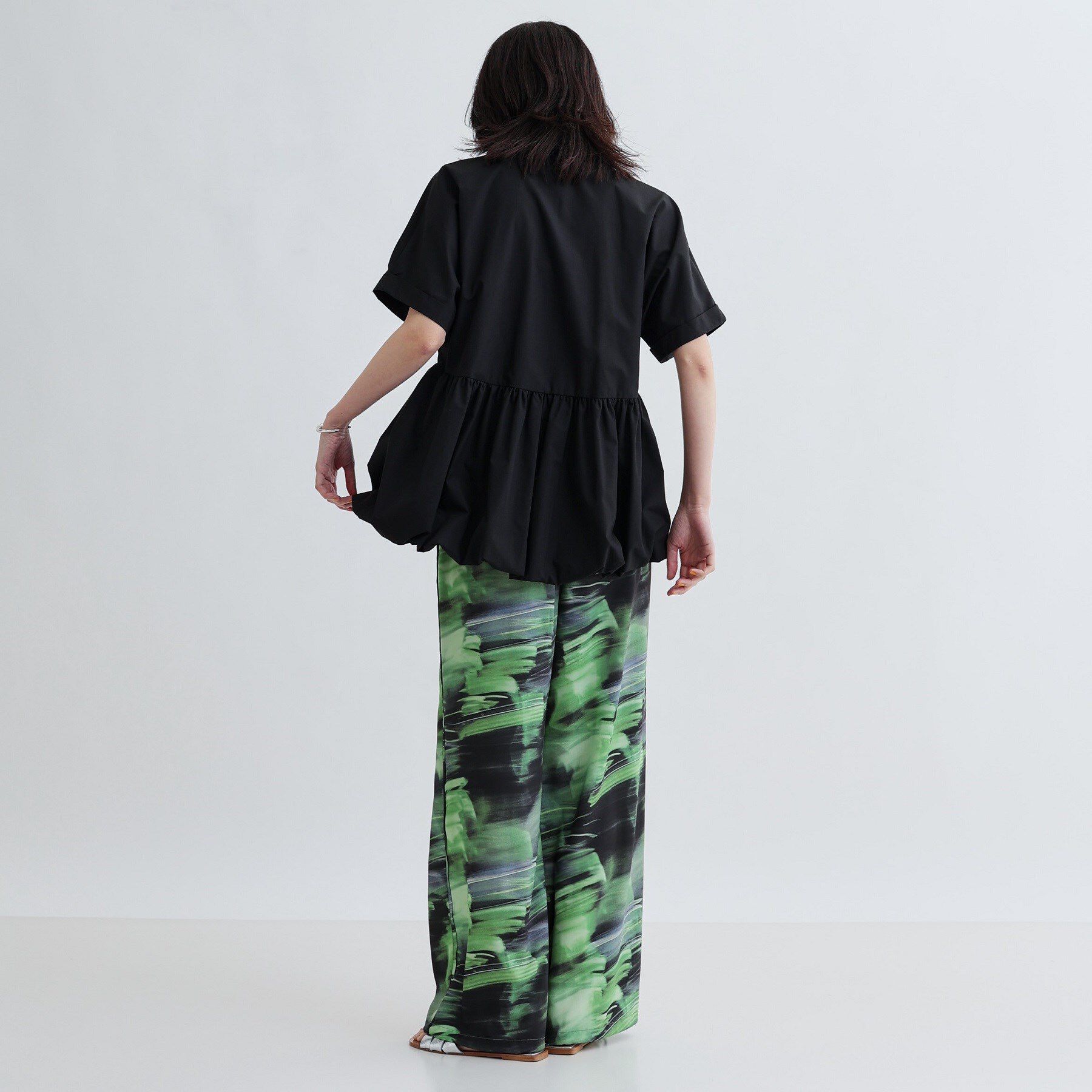 GALLEST「バルーンペプラムハーフ袖ブラウス」|シャツ・ブラウス|