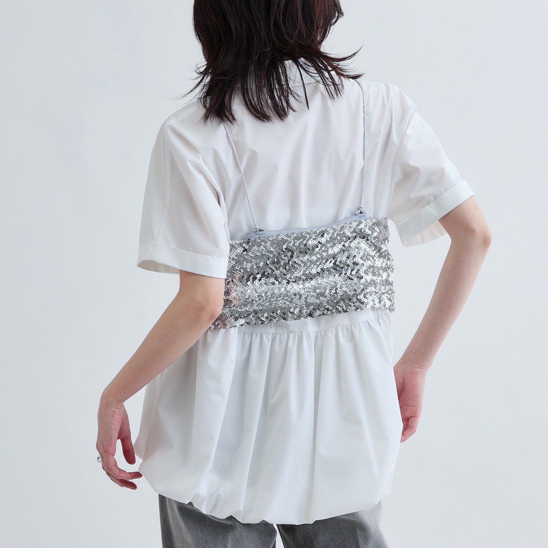 GALLEST「バルーンペプラムハーフ袖ブラウス」|シャツ・ブラウス|