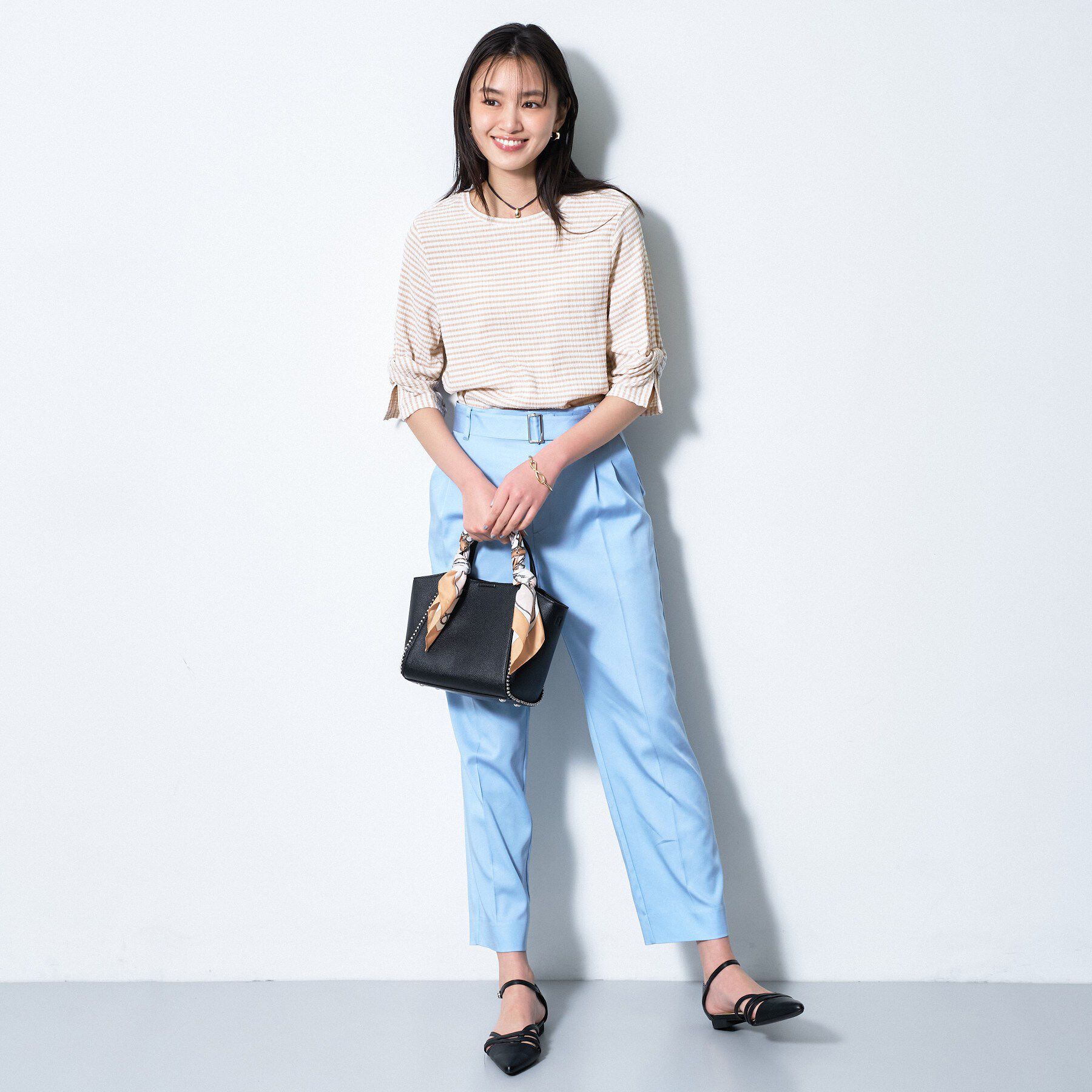 INDIVI「【洗える／吸水速乾／UVケア】ねじりデザイン袖カットソー」|Tシャツ・カットソー|