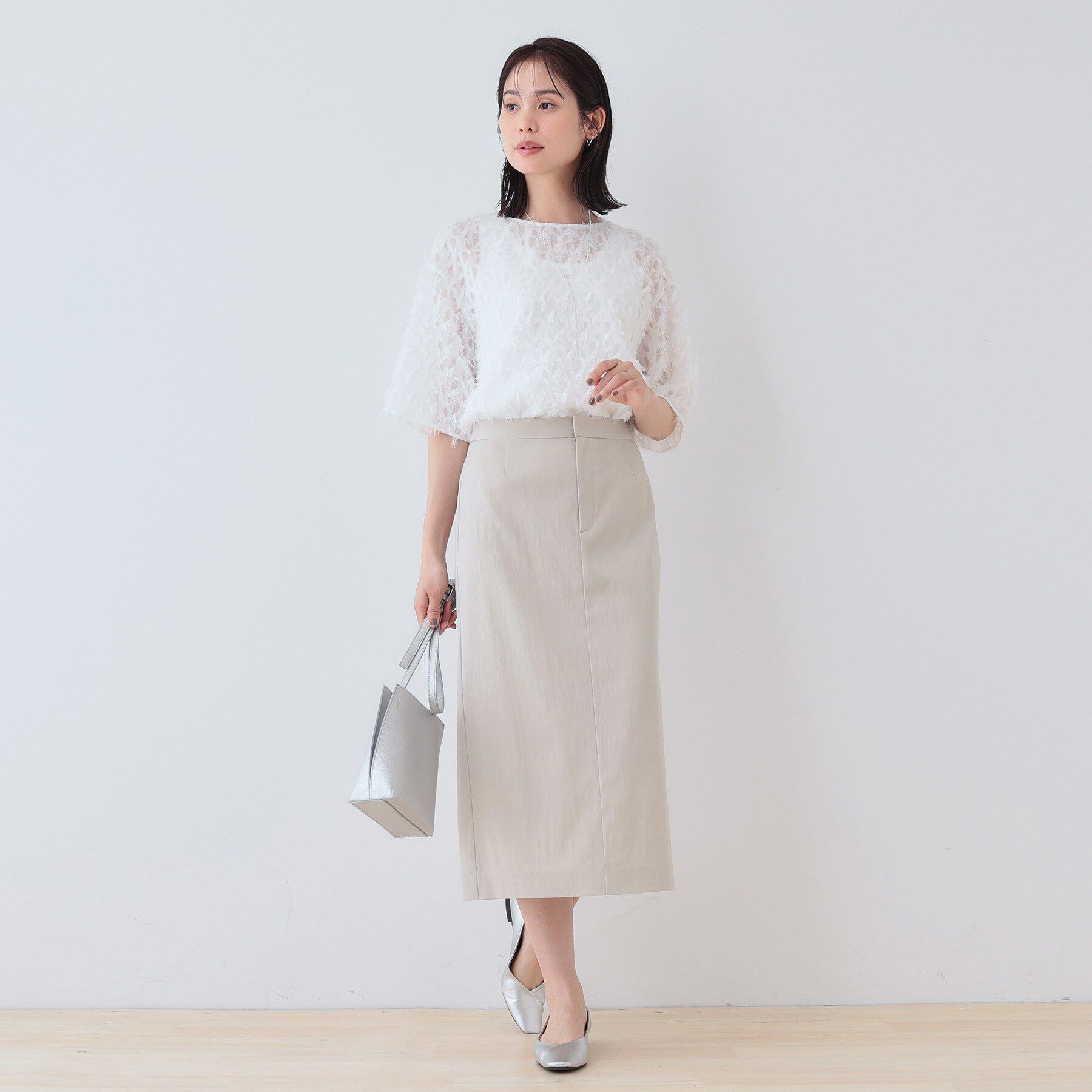 INDIVI「【洗える／SETUP可能／UVケア】ストレートラインスカート」|スカート|