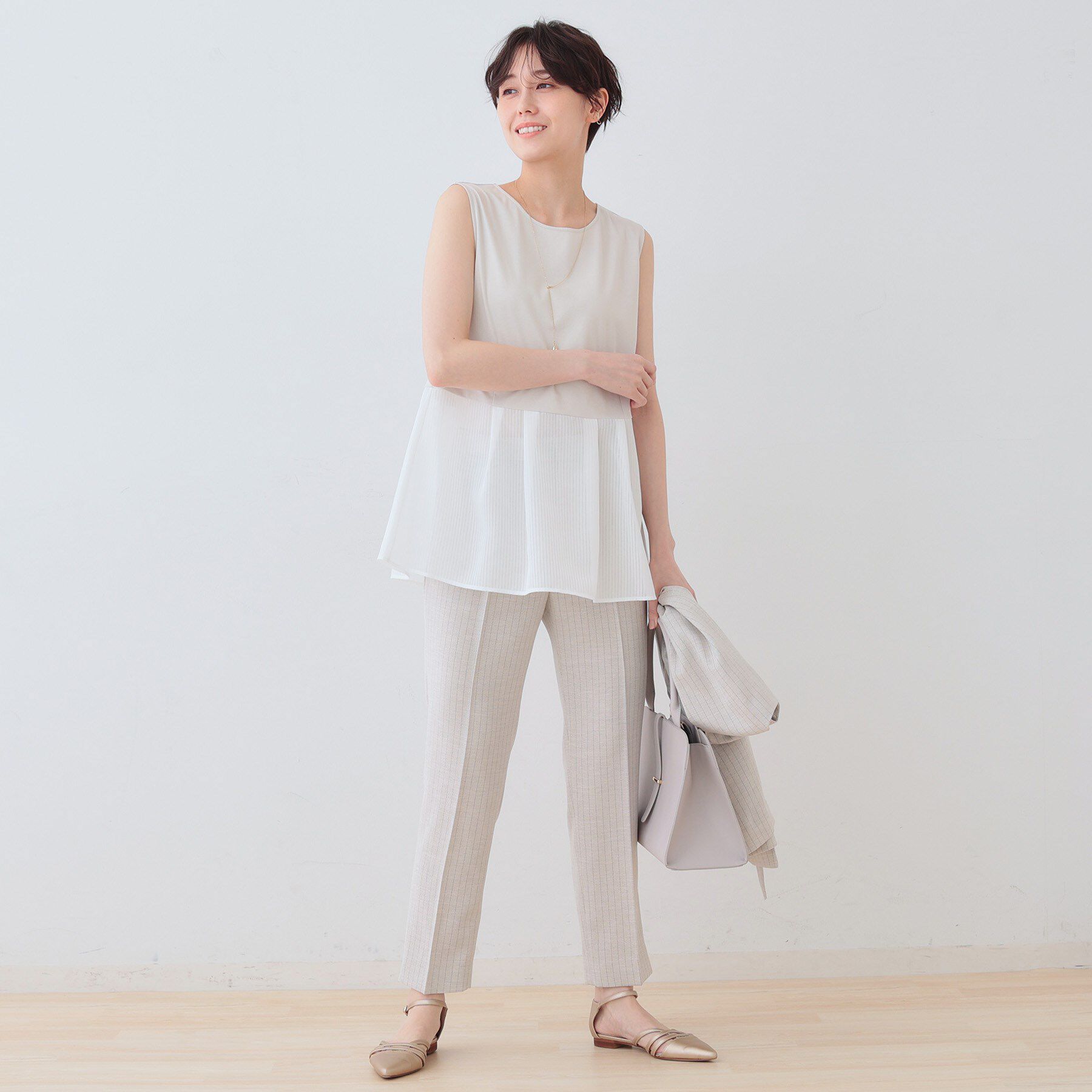 INDIVI「【洗える／レイヤードにも活躍】ペプラムインナートップス」|Tシャツ・カットソー|