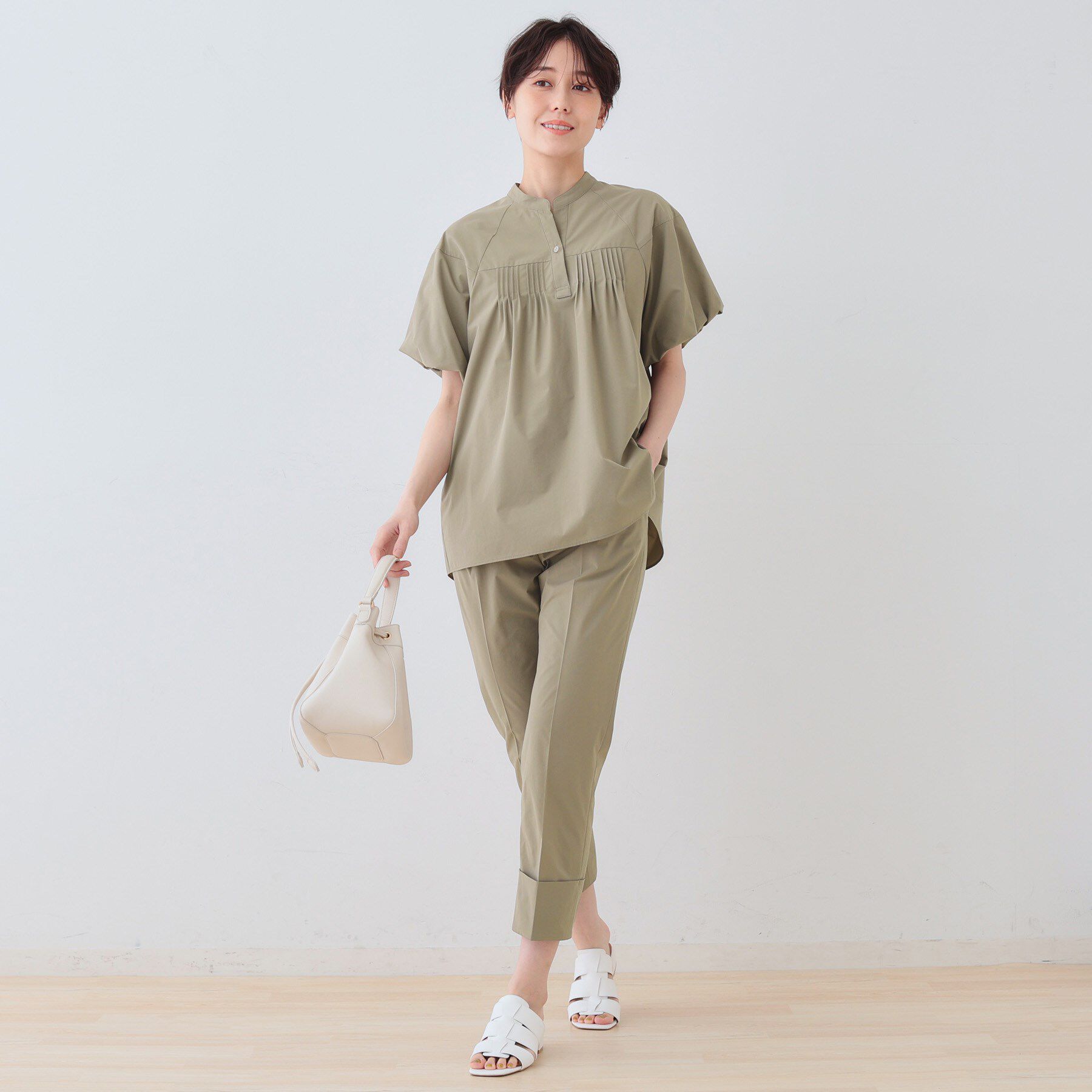 INDIVI「【通気性◎撥水／UV／SETUP可能】アクティブブラウス」|シャツ・ブラウス|