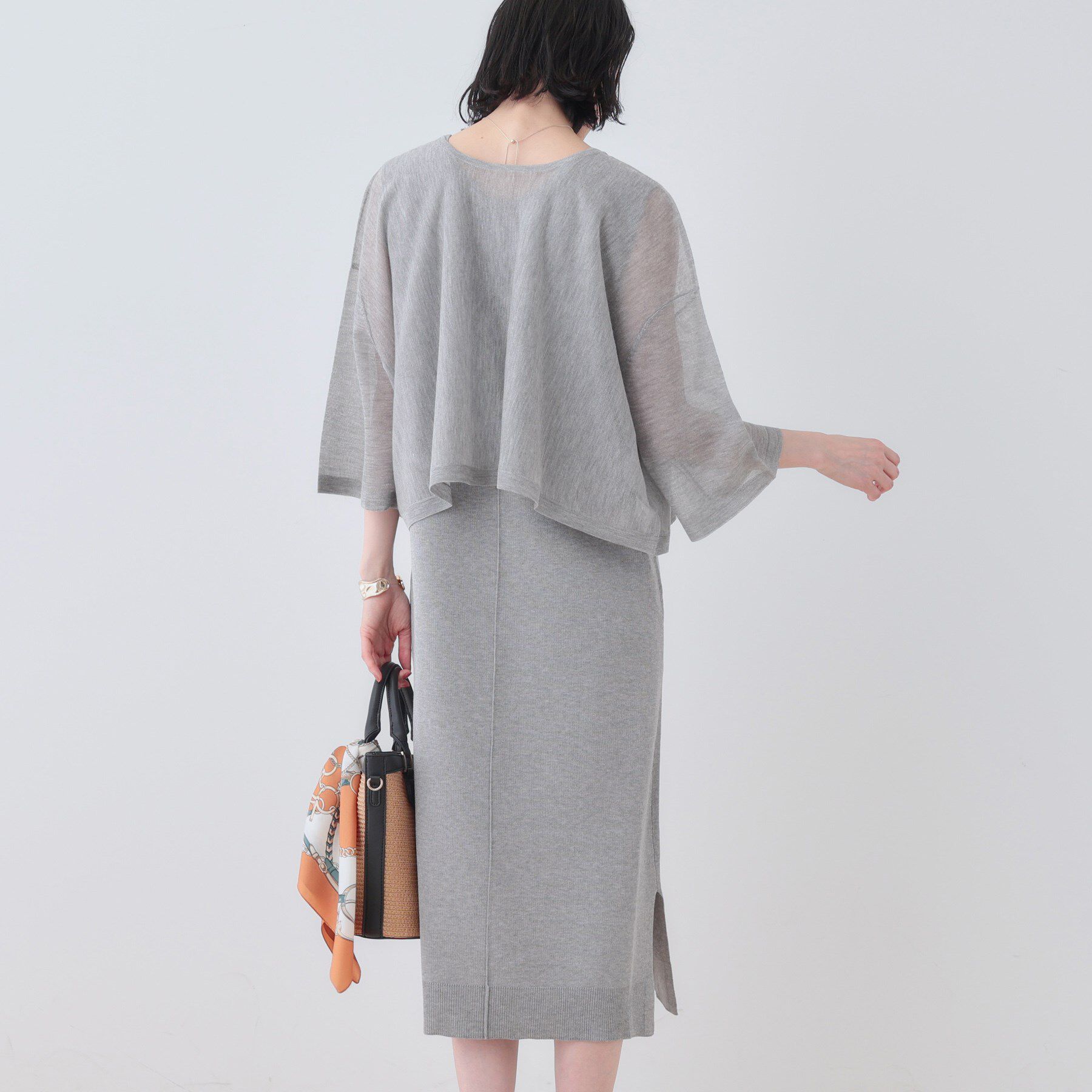 INDIVI「【2点セット】前後2WAYニットワンピース」|ワンピース|