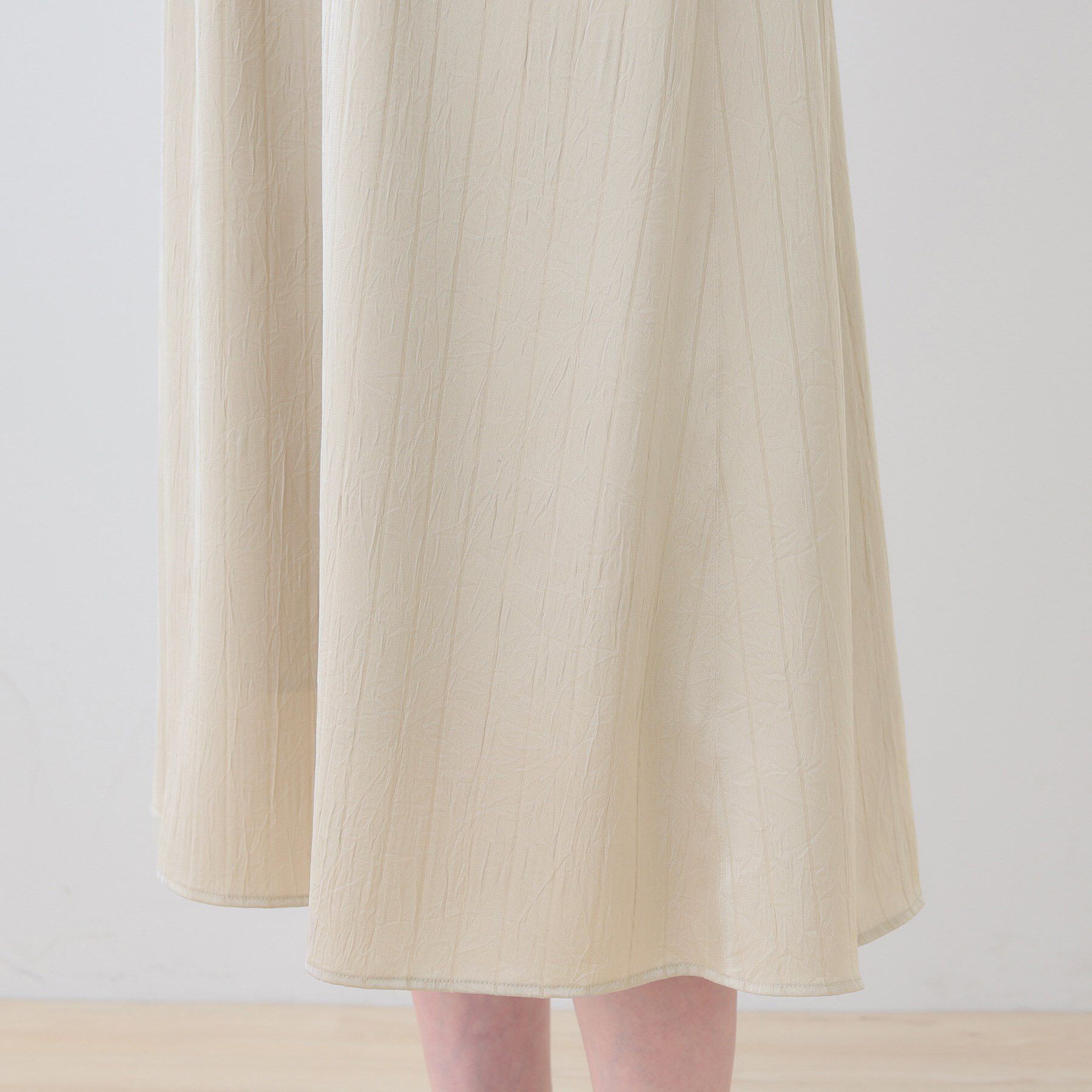 INDIVI「【洗える／UVケア／セット見え】ストライプ柄サテンワンピース」|ワンピース|