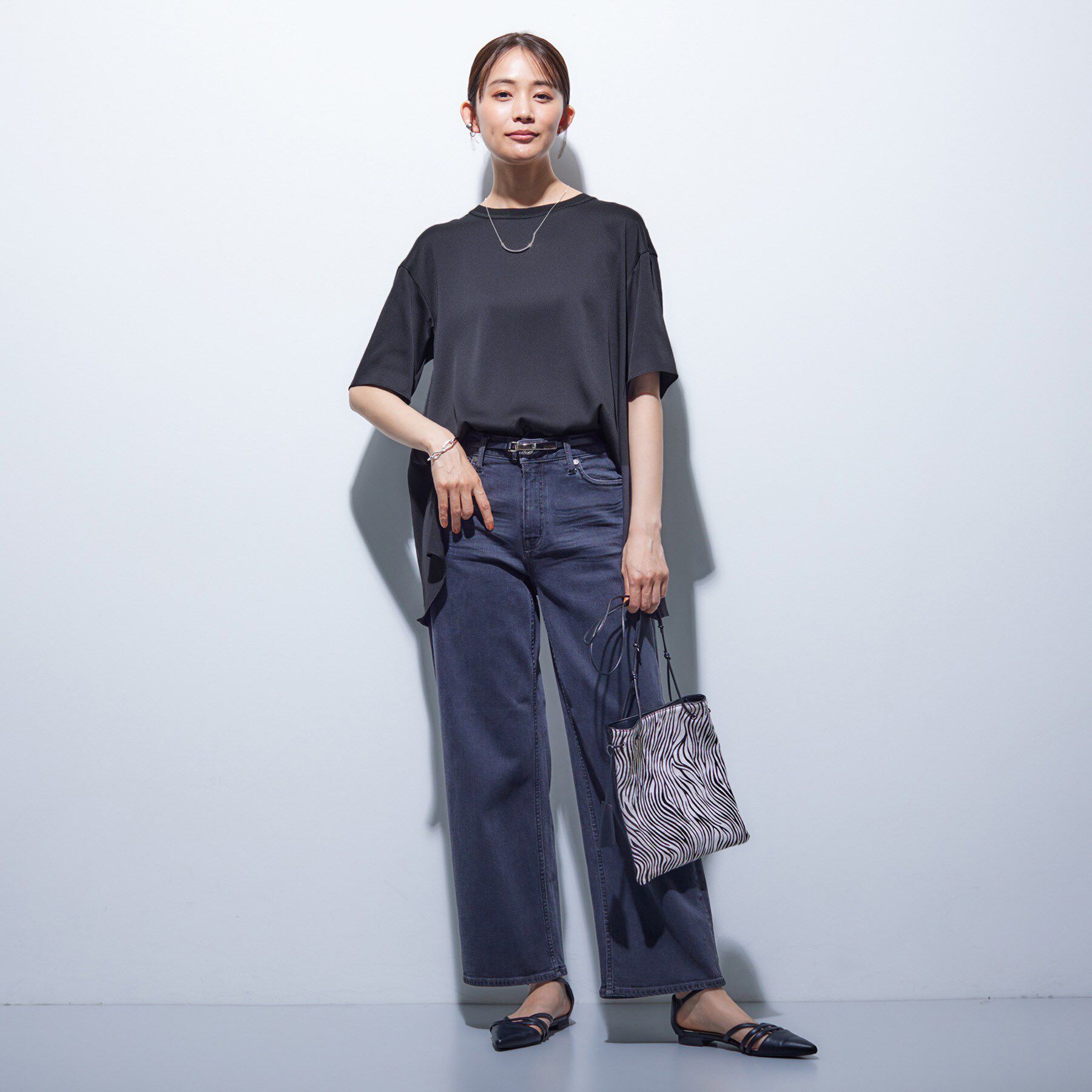 INDIVI「【バックシャン】デザインTブラウス」|Tシャツ・カットソー|