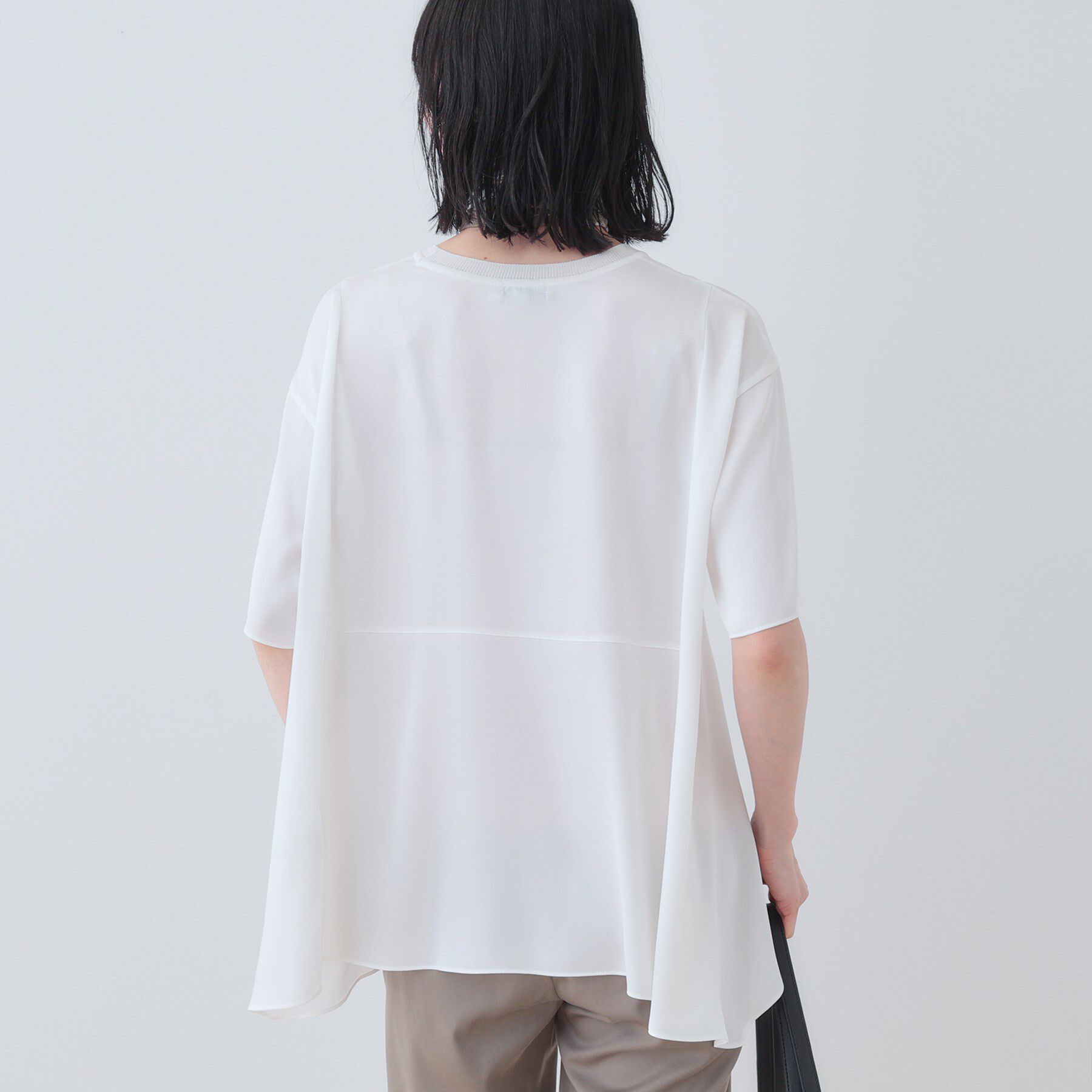 INDIVI「【バックシャン】デザインTブラウス」|Tシャツ・カットソー|