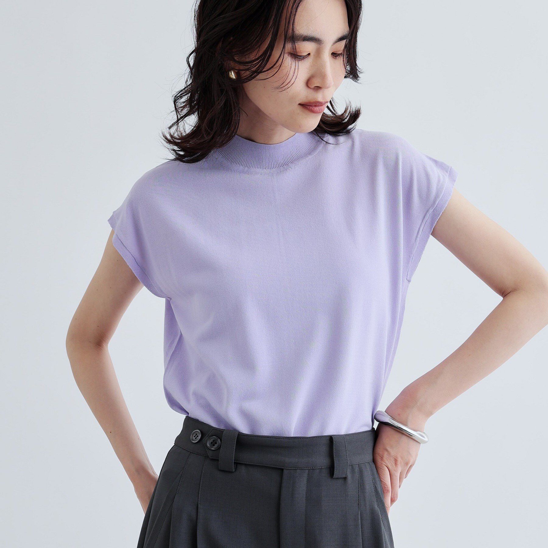 GALLEST「【UVカット】ノースリーブニット」|ニット・セーター|ラベンダー(080)