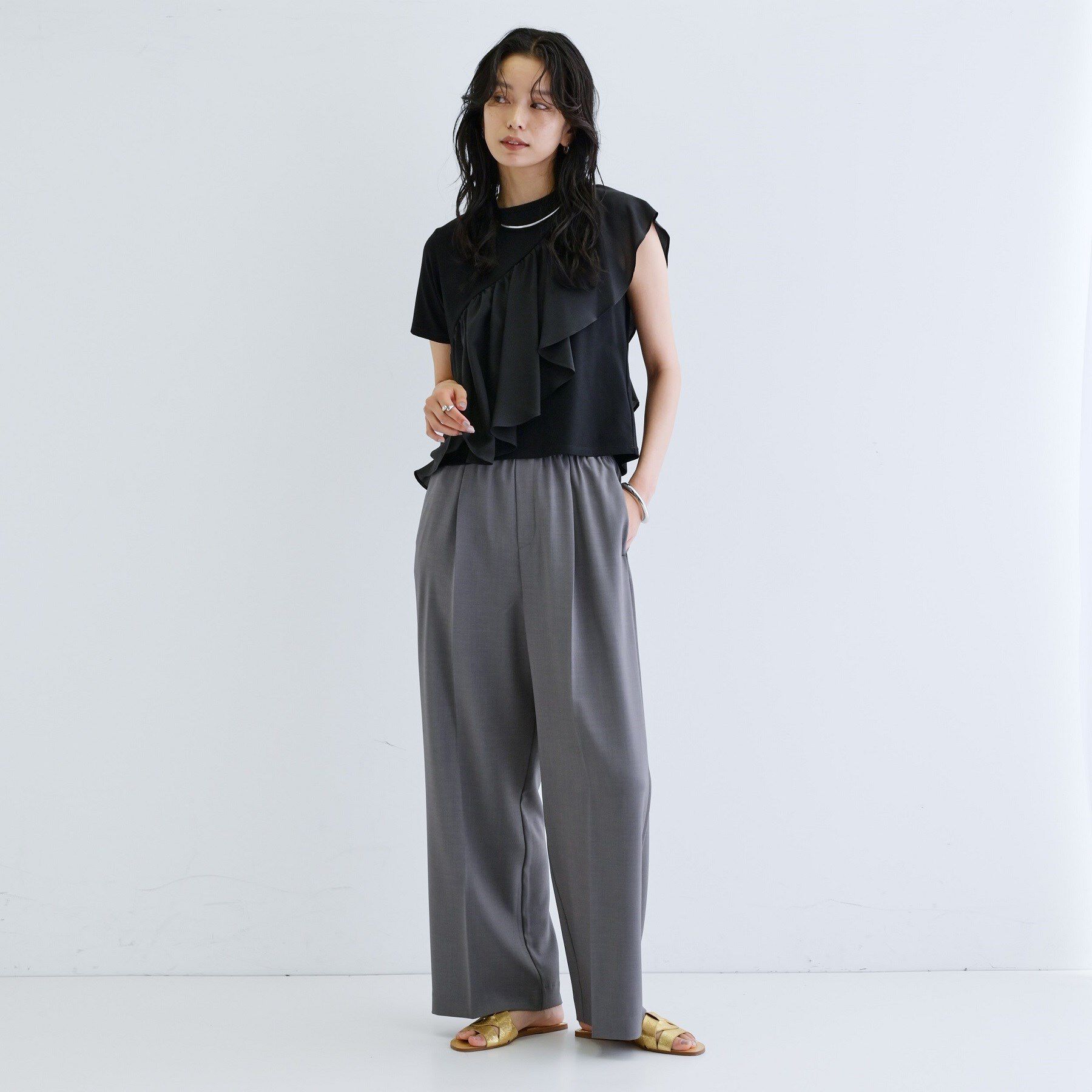 GALLEST「サッシュフリルTシャツ」|Tシャツ・カットソー|