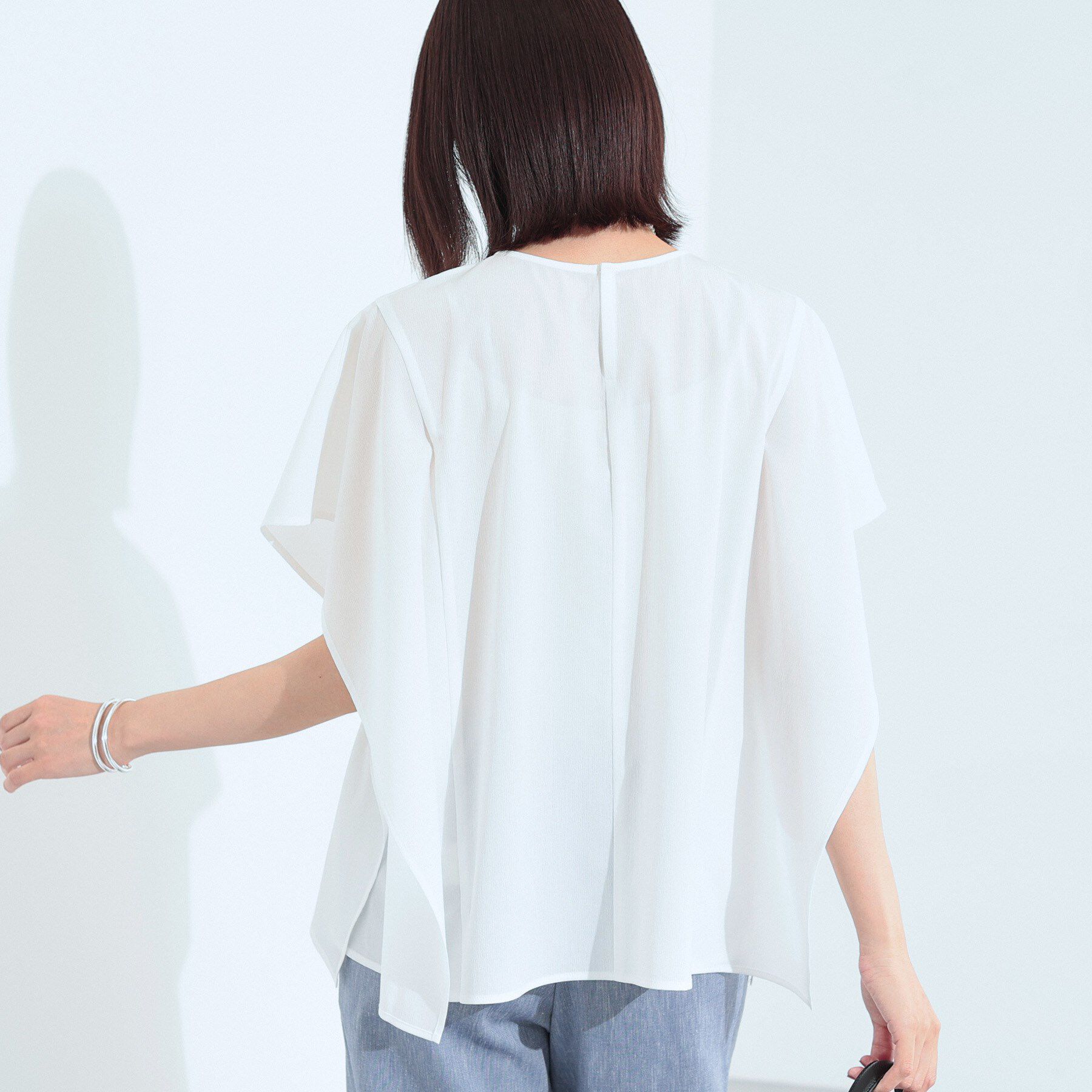 INDIVI「【体型カバー】スクエアブラウス」|シャツ・ブラウス|