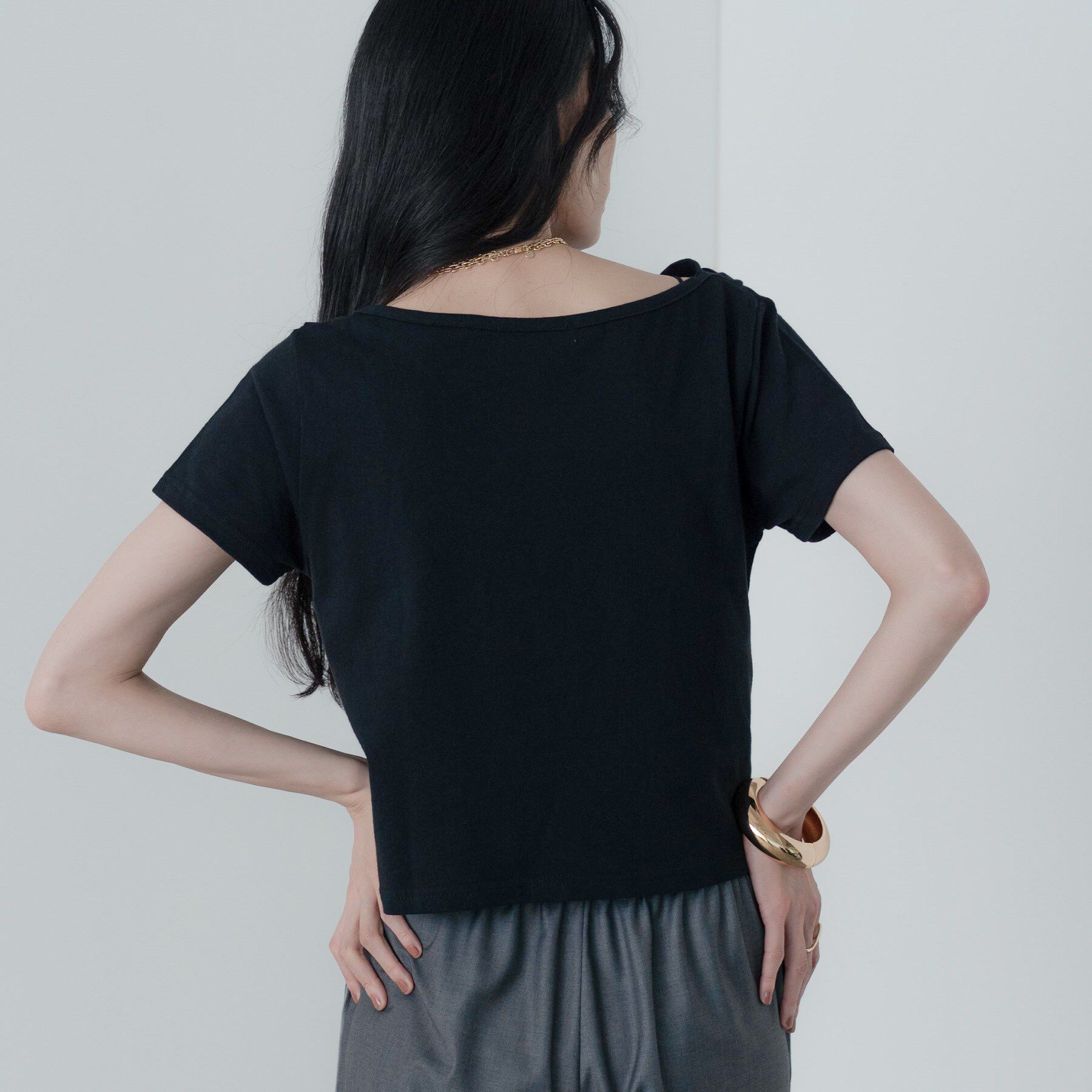 GALLEST「ドレープクロップドカットソー」|Tシャツ・カットソー|