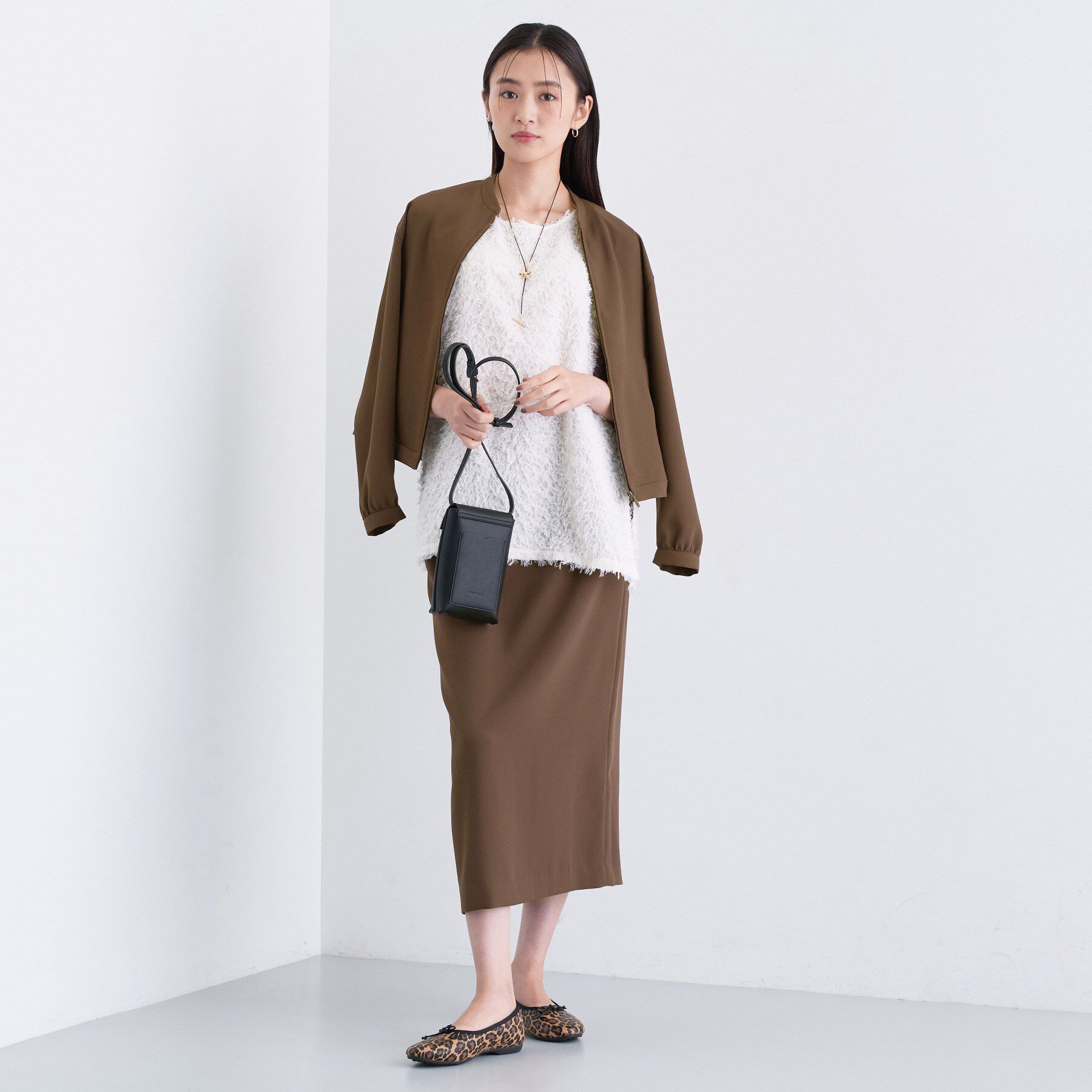 INDIVI「【洗える／UVケア／吸汗速乾】ジョーゼットライトブルゾン」|ブルゾン・スタジャン|