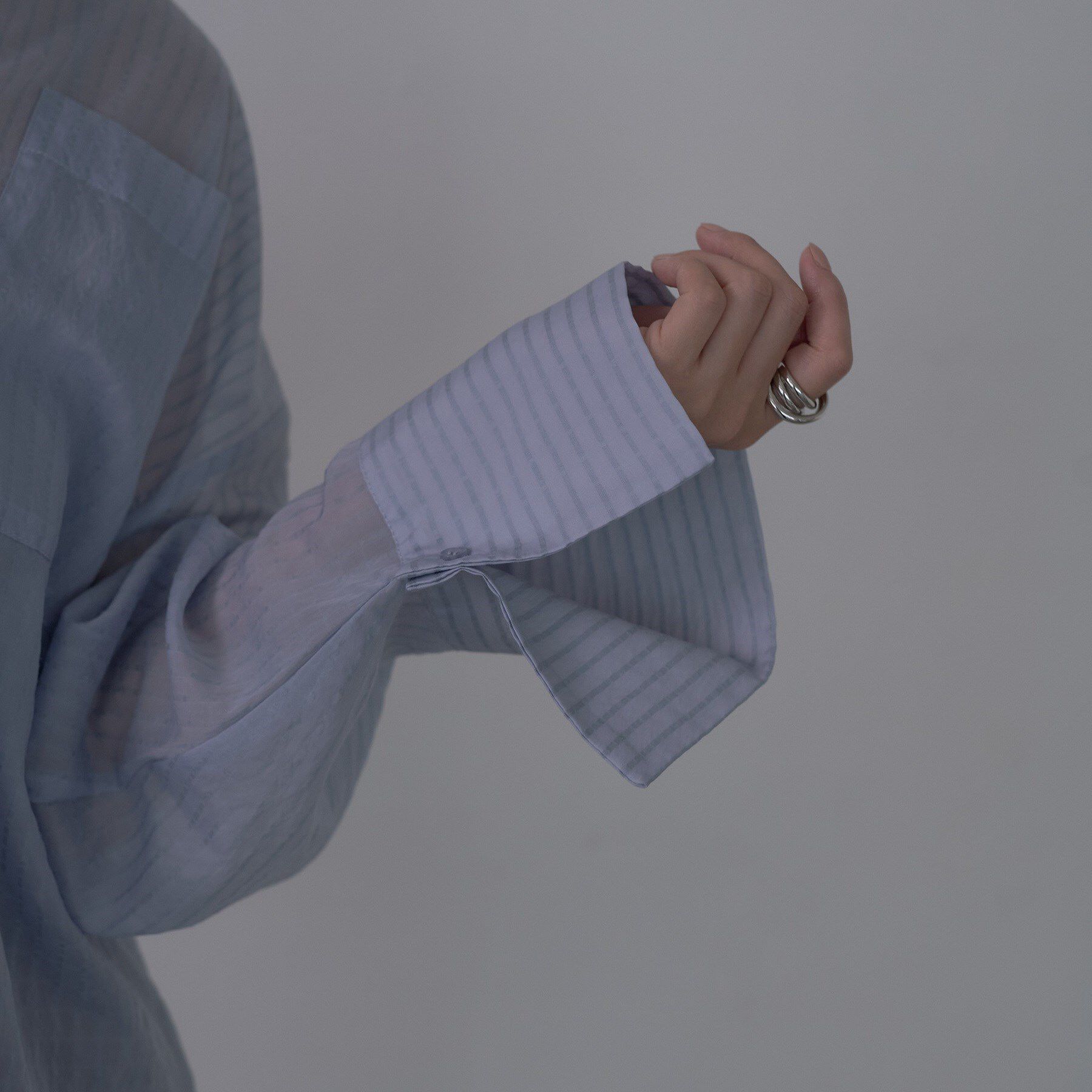 GALLEST「ワイドカフスシアーストライプシャツ/秋服/シアーシャツ」|シャツ・ブラウス|