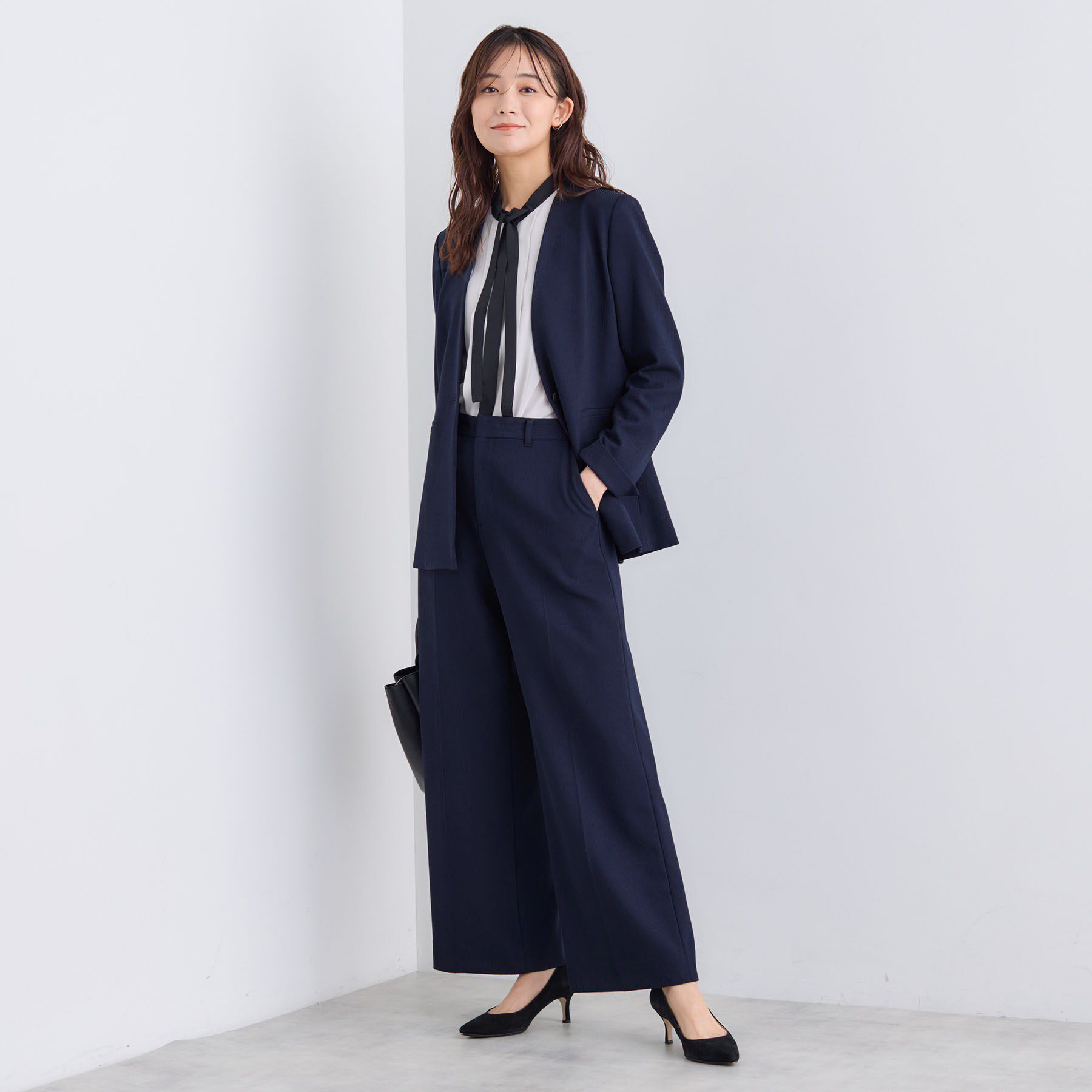 INDIVI「【日本製／通勤スーツ】プレシャスドビー ノーカラージャケット」|スーツ|